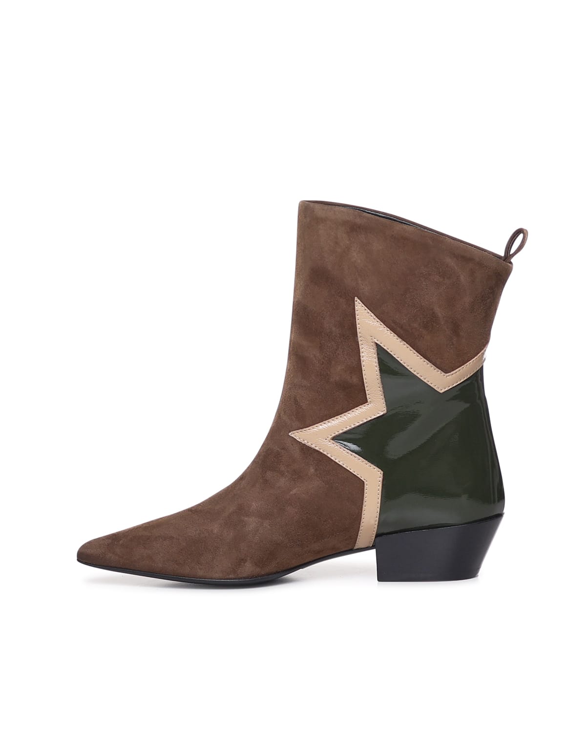 Shop Marc Ellis Suede Texan Boot With Star In Brown