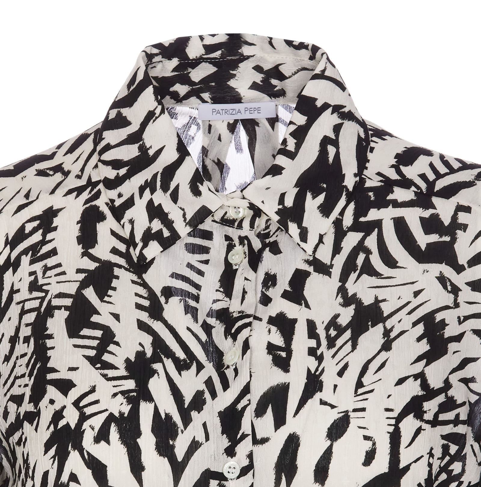 Shop Patrizia Pepe Printed Shirt In Black