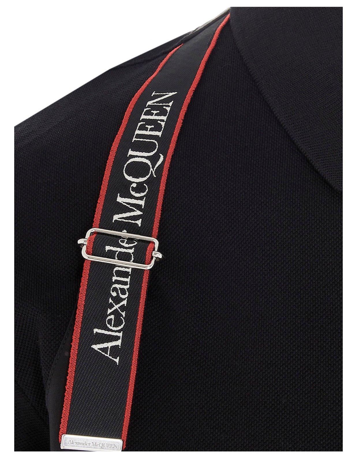 Shop Alexander Mcqueen Logo Band Polo Shirt In Black