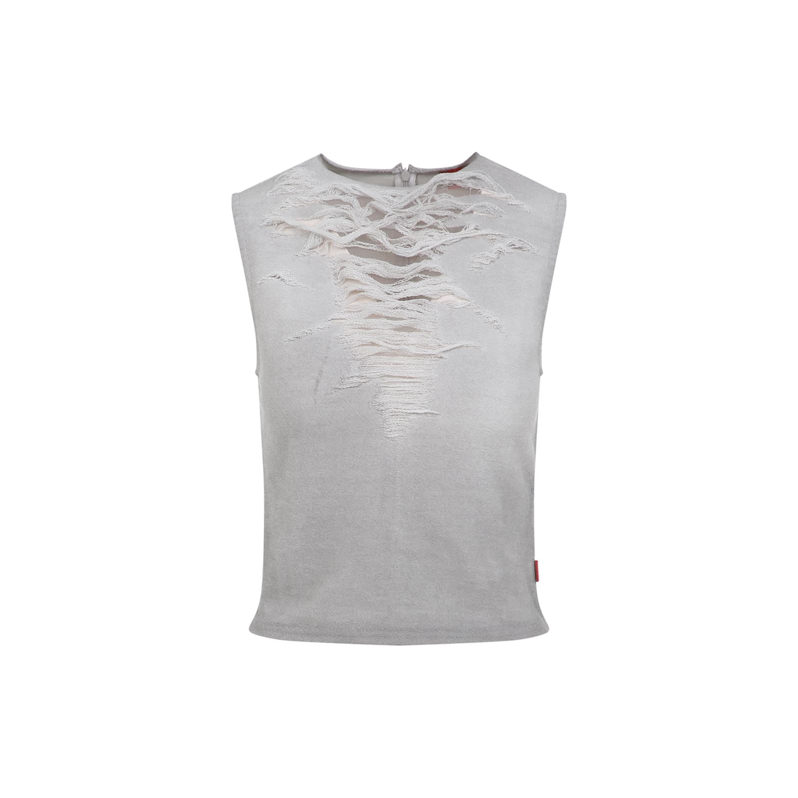 Diesel T-yasmina Distressed Tank Top In C Grey