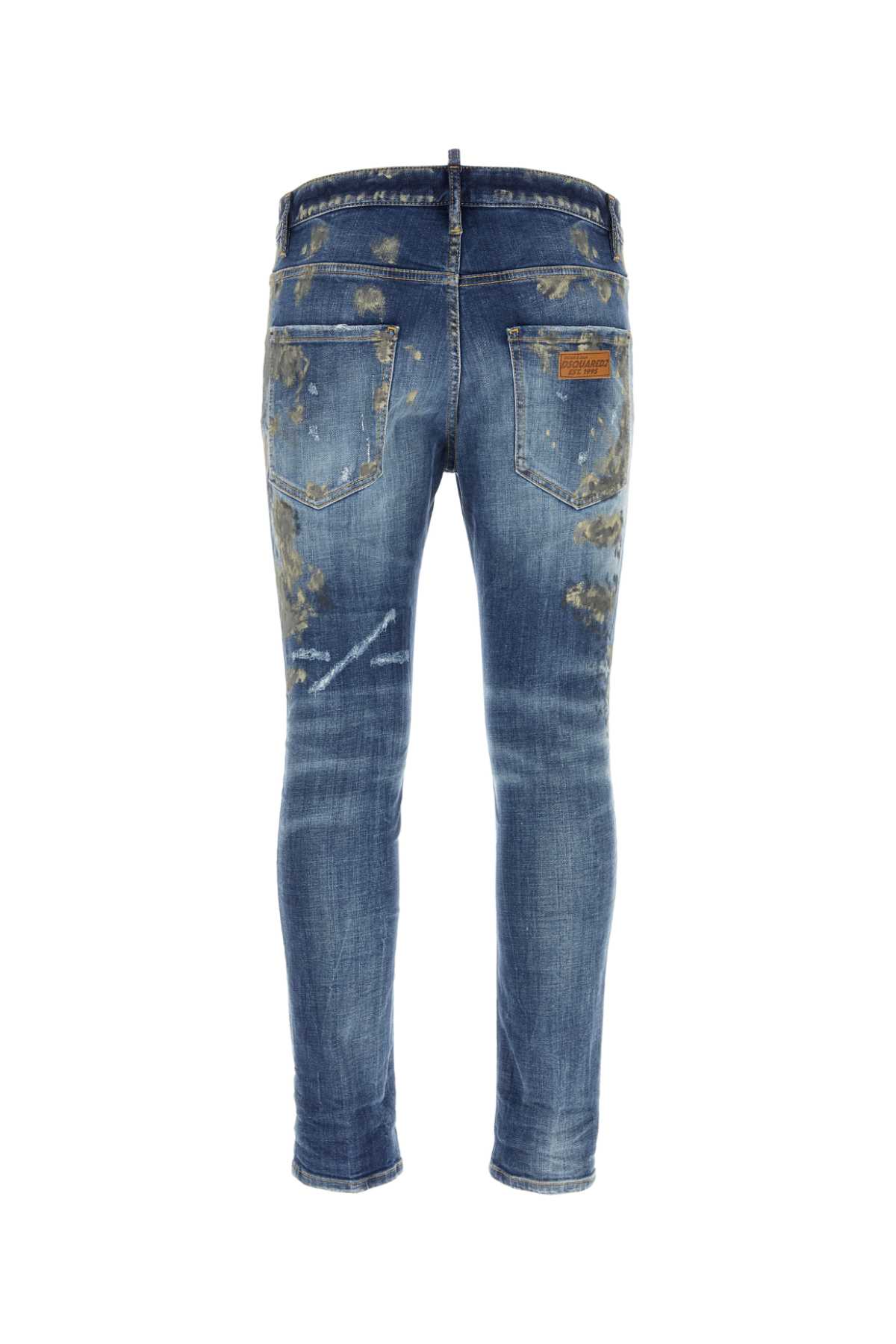 Shop Dsquared2 Stretch Denim Skater Jeans In Navyblue