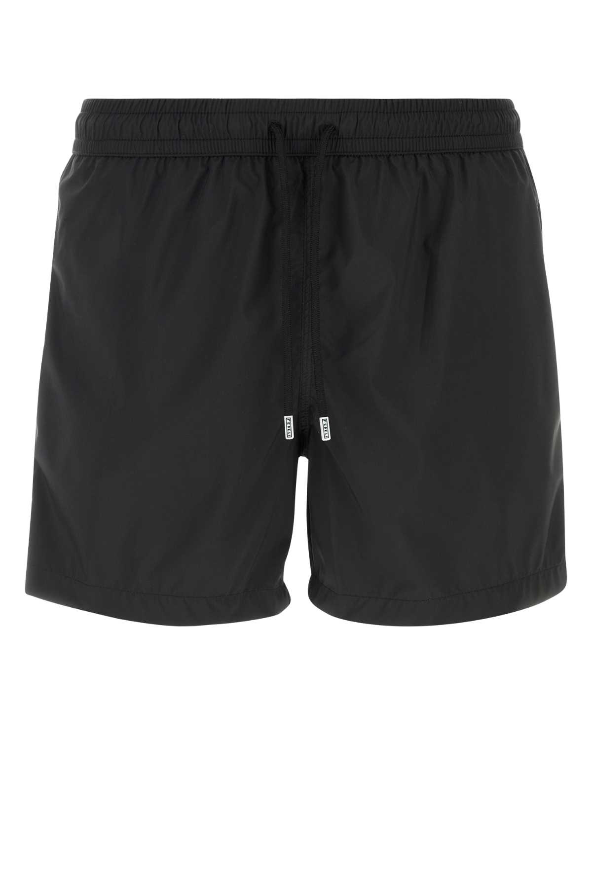 Fedeli Black Polyester Swimming Shorts