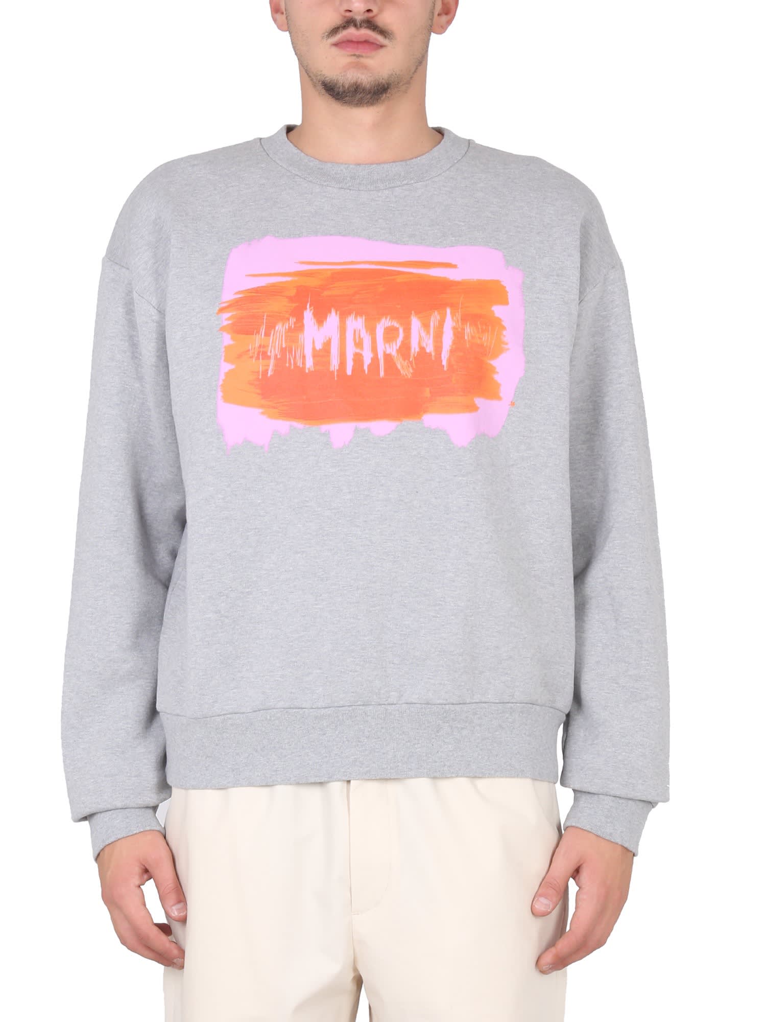 Marni Crewneck Sweatshirt With Logo Print