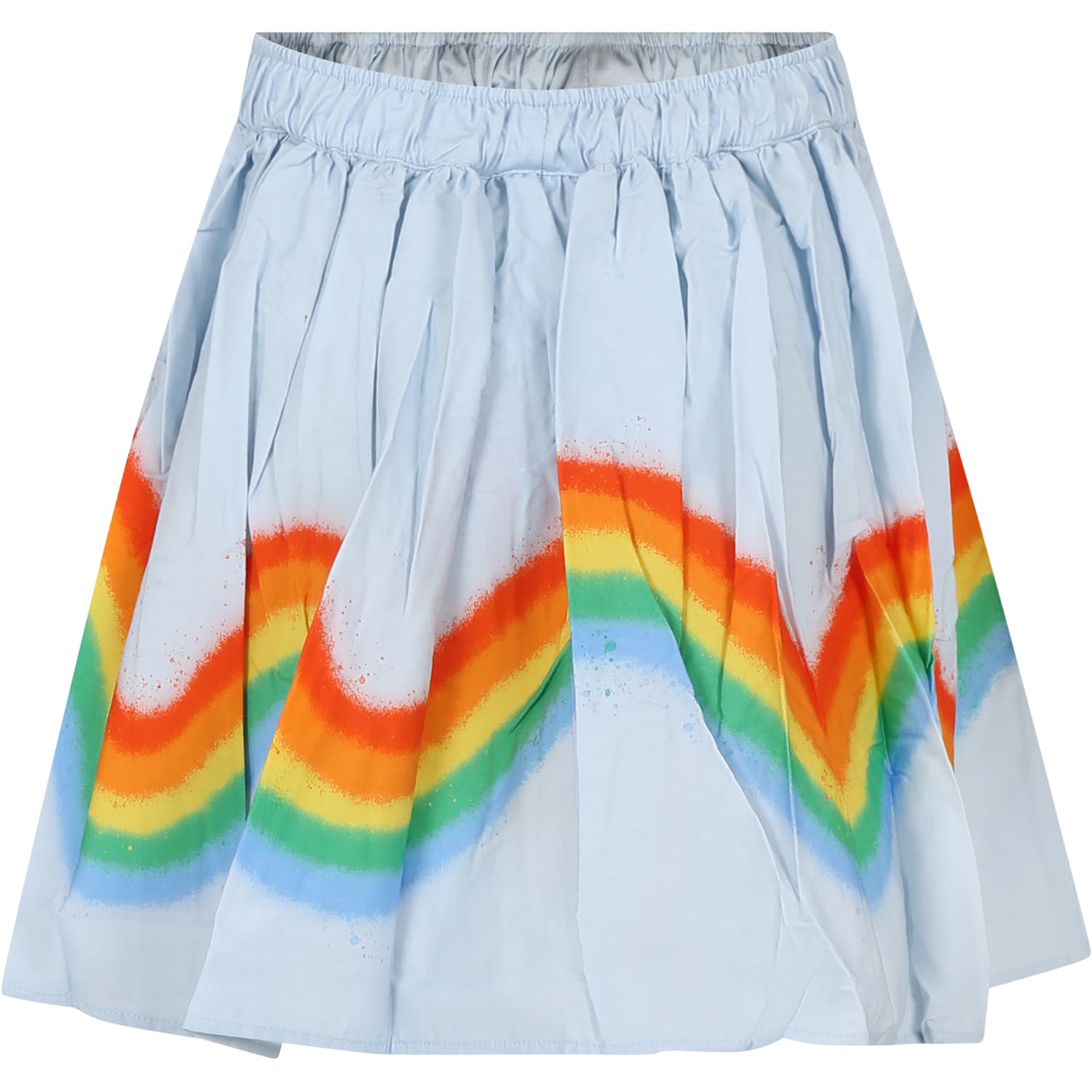 Shop Molo Casual Sky Blue Skirt Bonnie For Girl With Rainbow In Light Blue