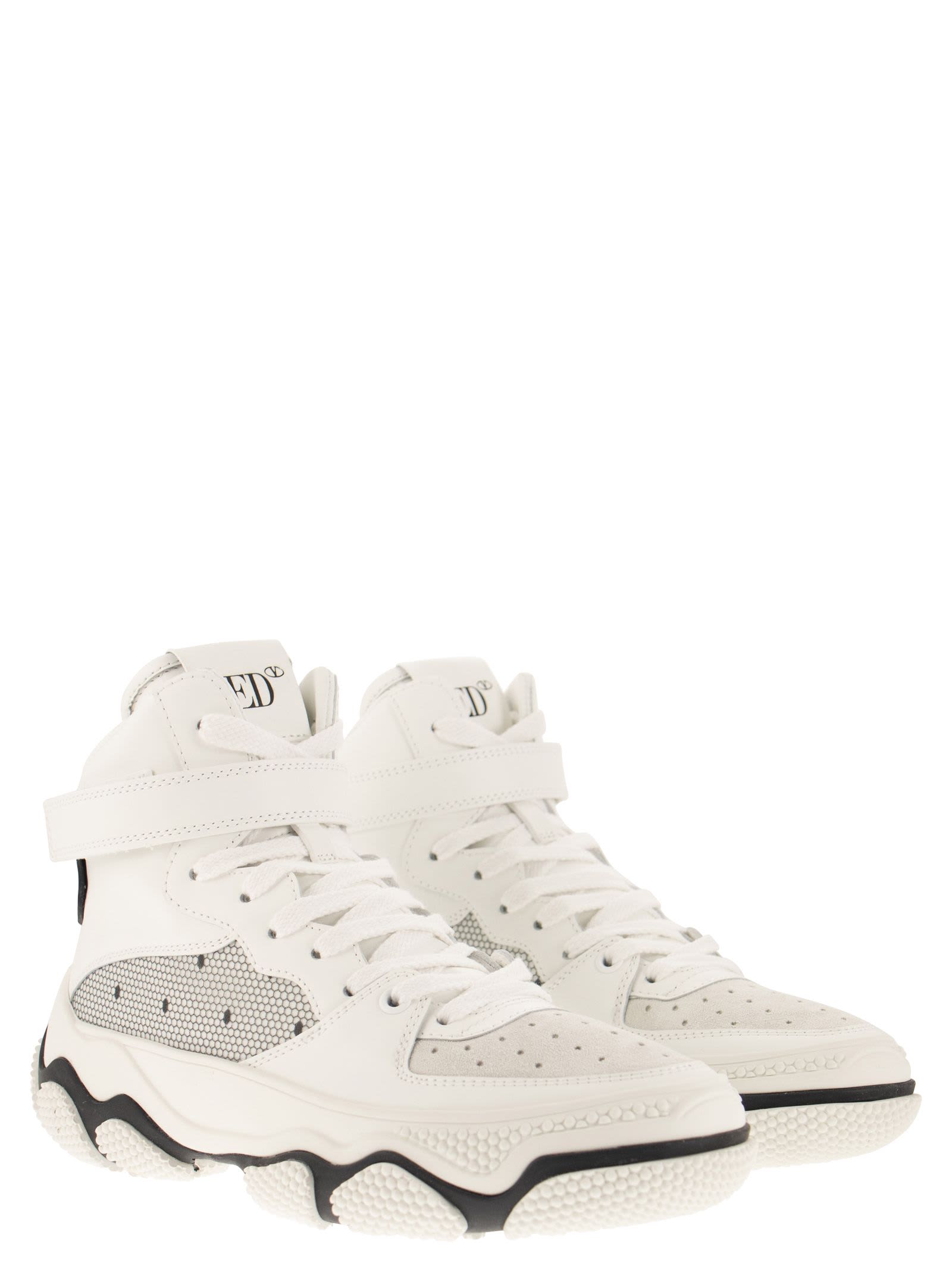 Shop Red Valentino Glam Run Lace Sneakers In White