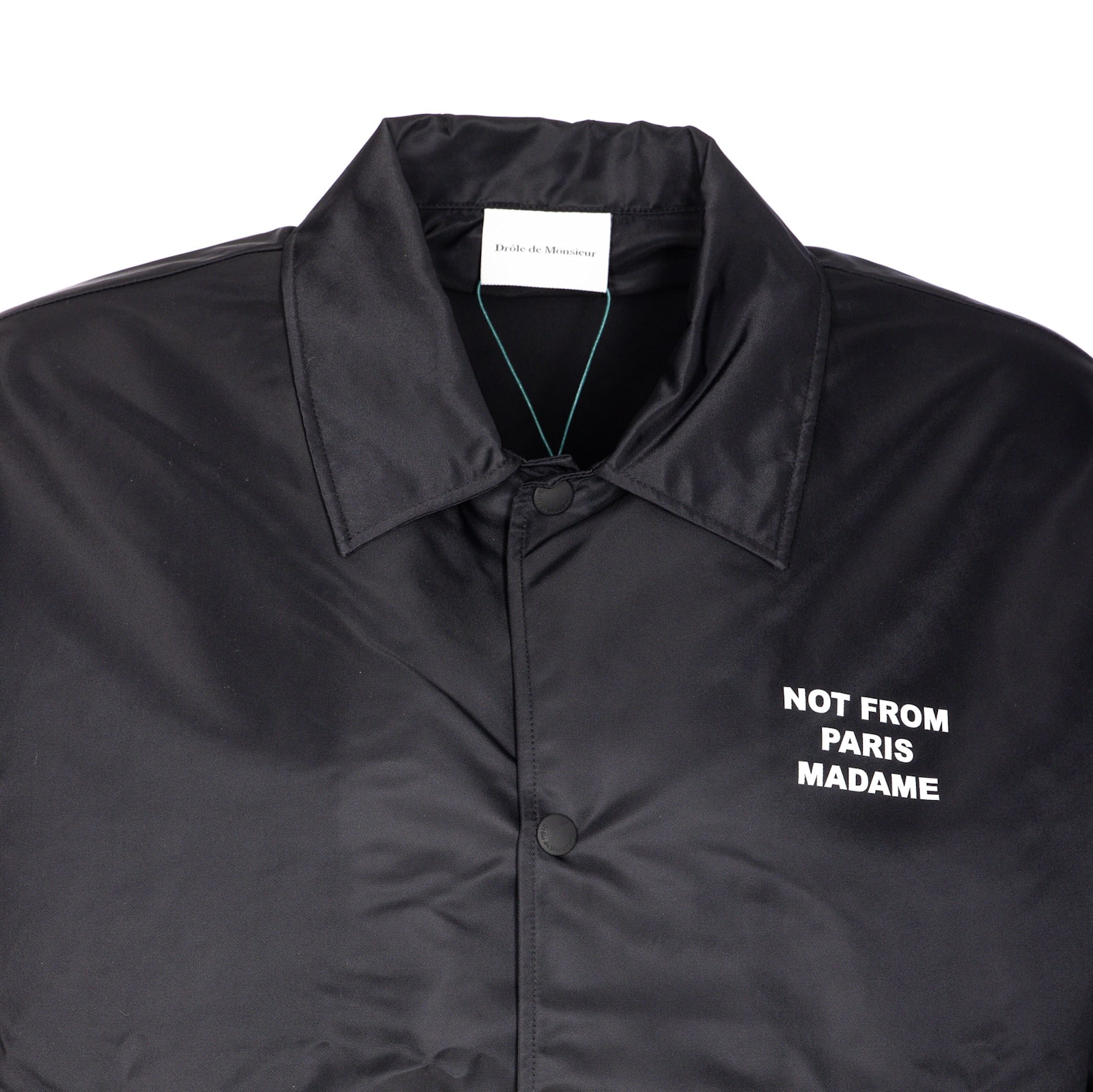 Drôle De Monsieur Black Jacket With Logo In Black