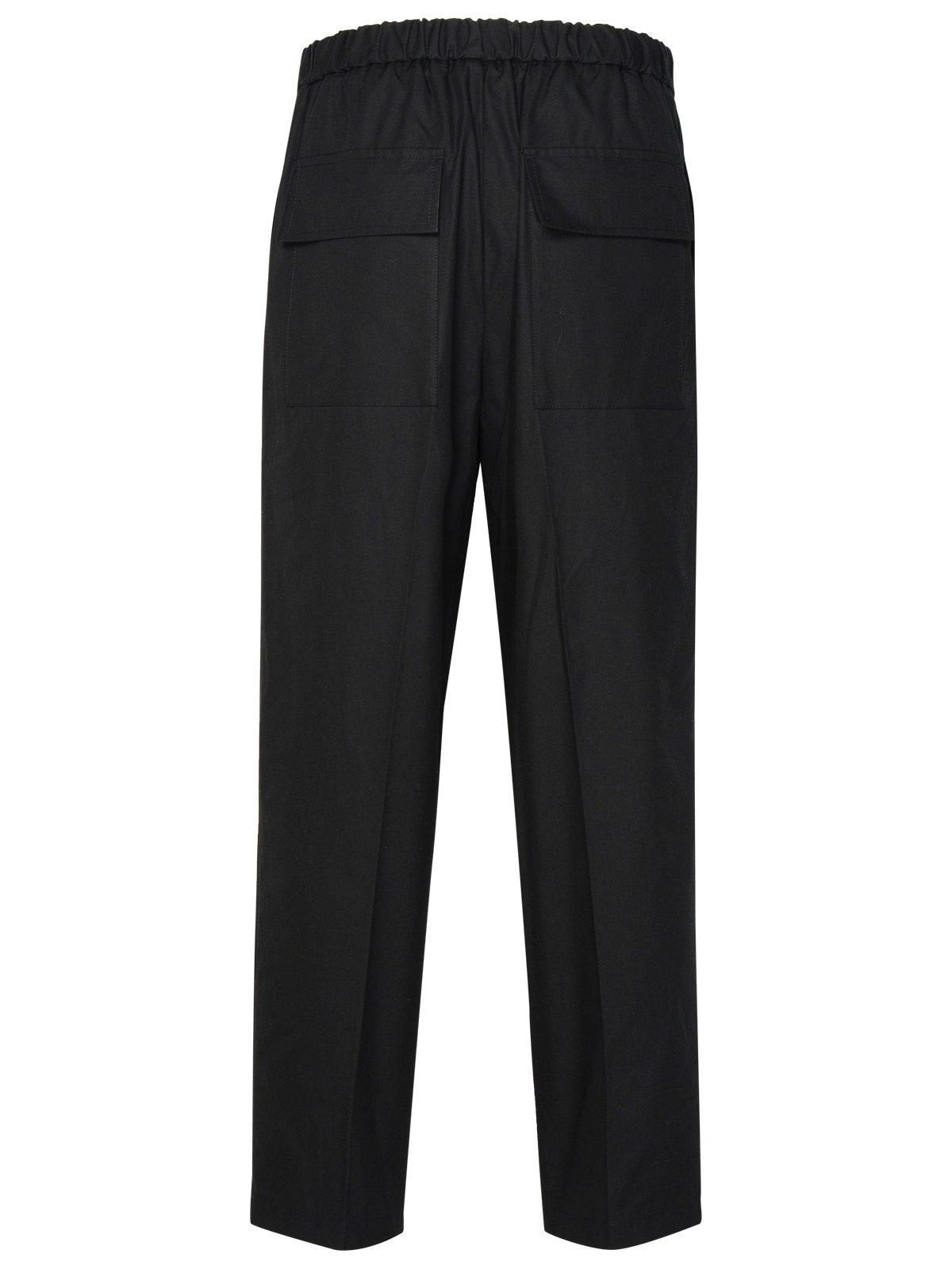 Shop Jil Sander Straight-leg Elasticated-waist Trousers In Nero
