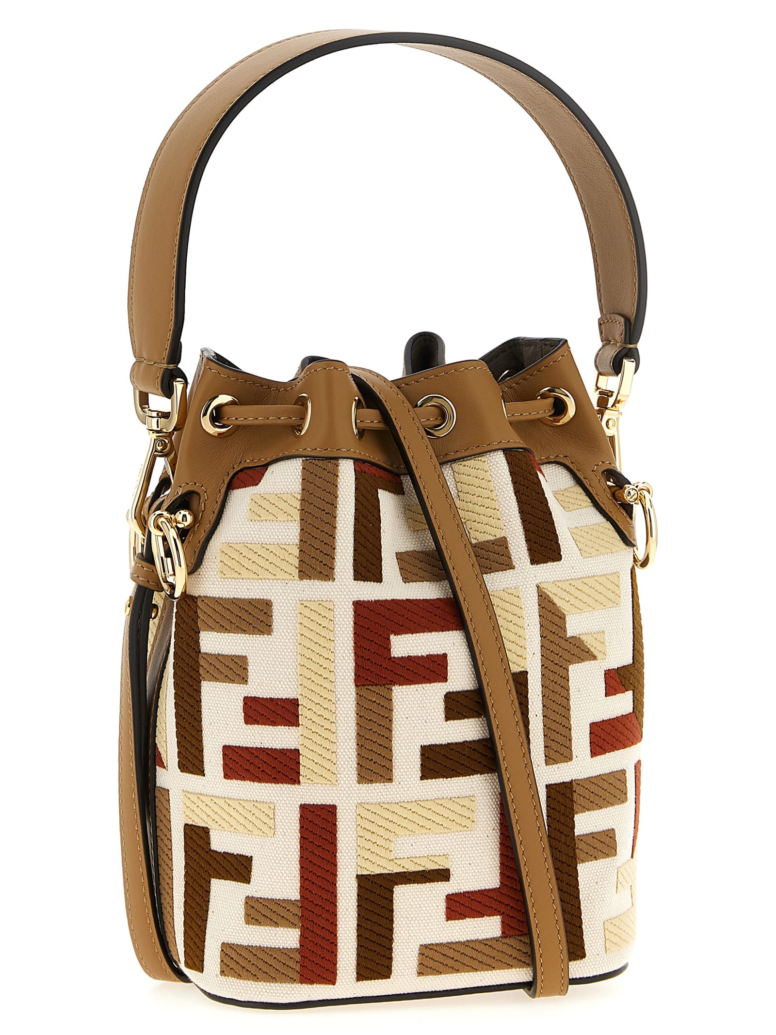 Fendi Mon Tresor Mini Bucket Bag In Brown