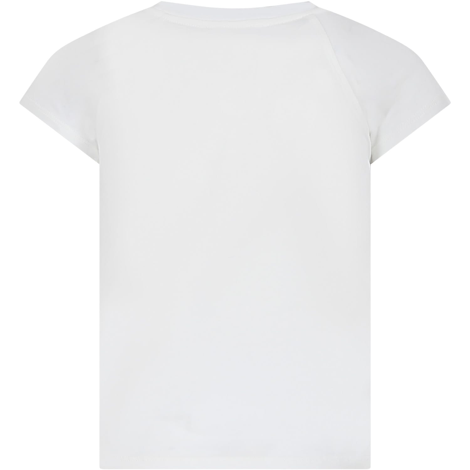 Shop Bonpoint White T-shirt For Girl With Embroidery