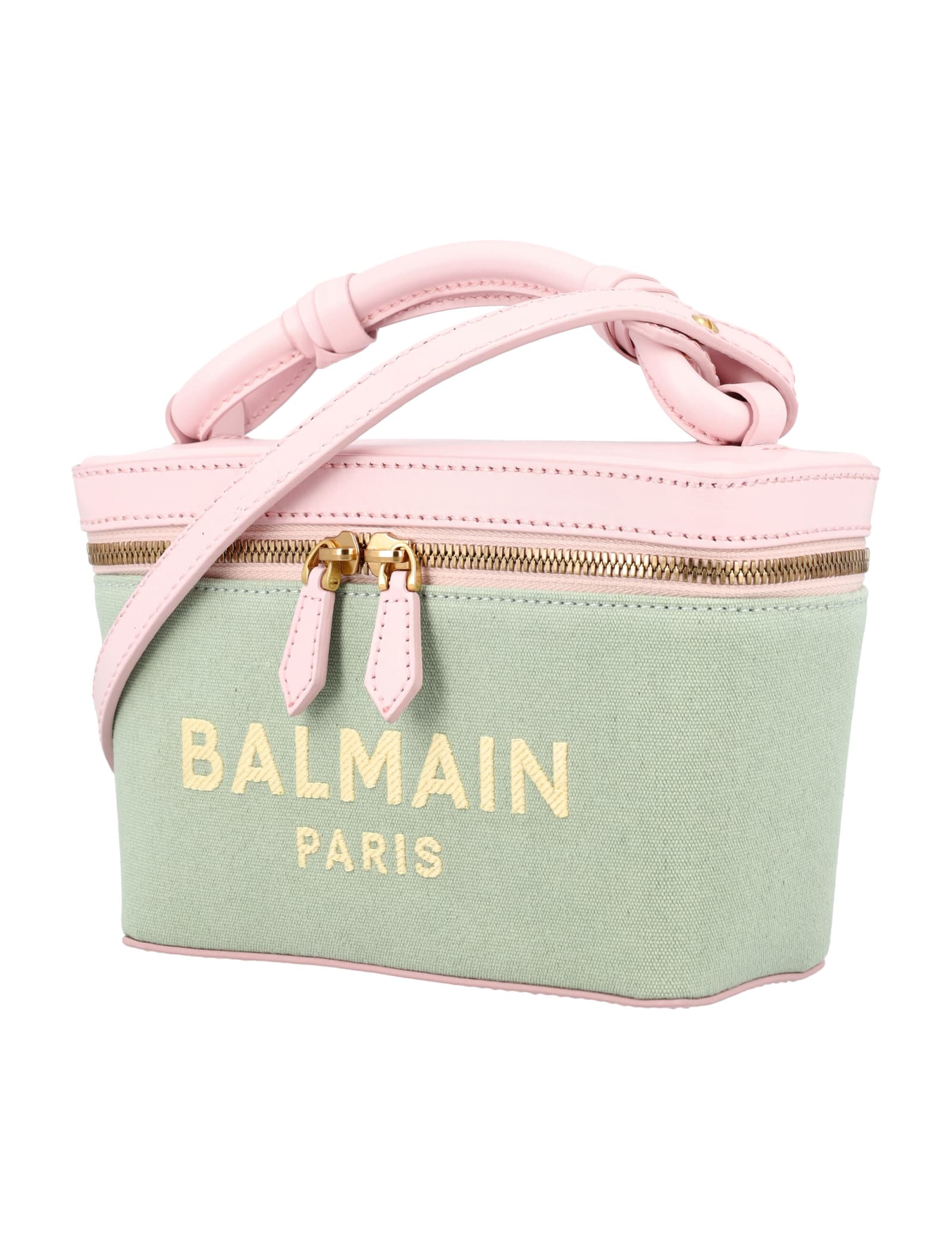 Shop Balmain B-army Vanity Case In Mint