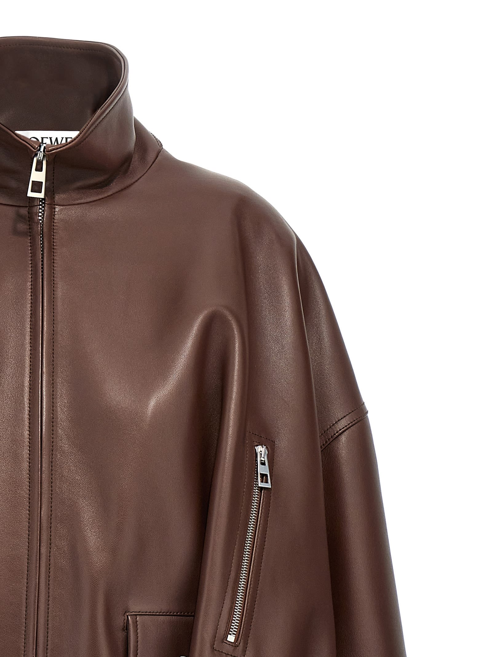 Shop Loewe Nappa Balloon Jacket In Brown