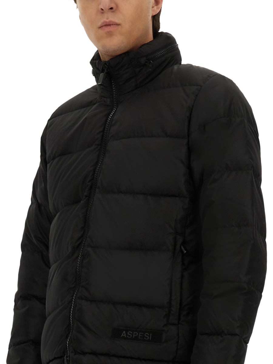 Shop Aspesi Nylon Down Jacket In Black