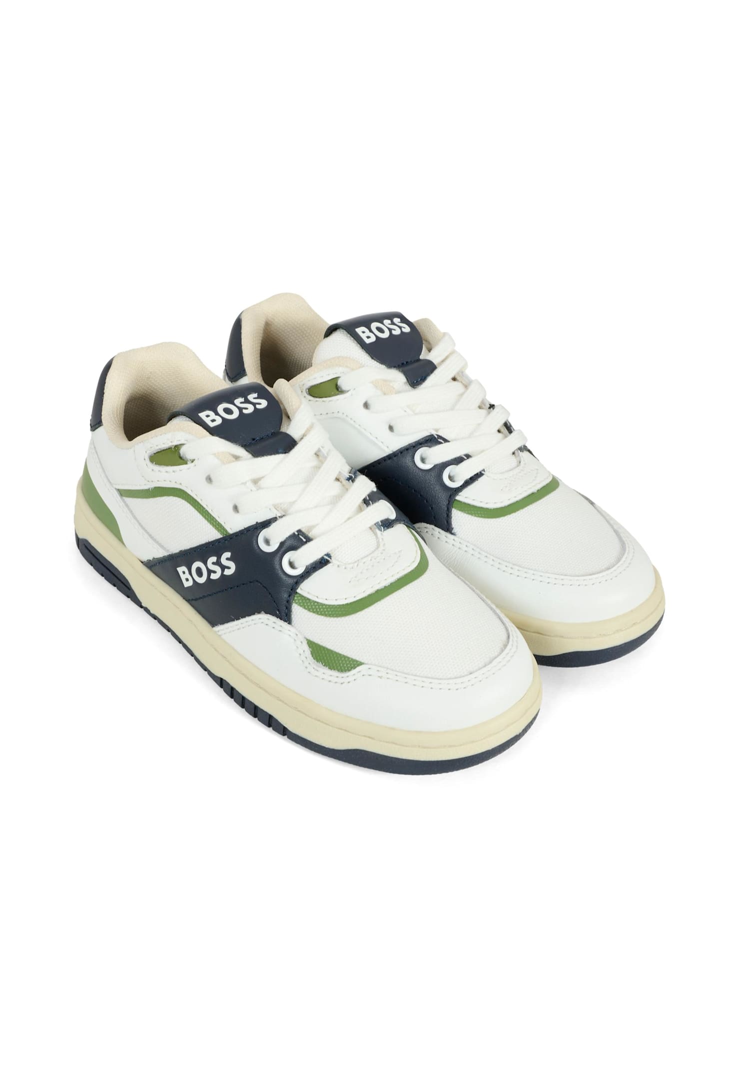 Hugo Boss White Sneakers For Boy With Logo In White