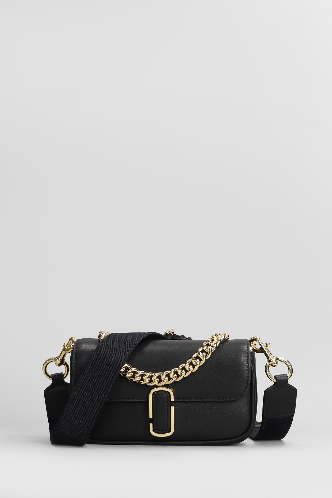 Shop Marc Jacobs The Mini Shoulder Shoulder Bag In Black Leather