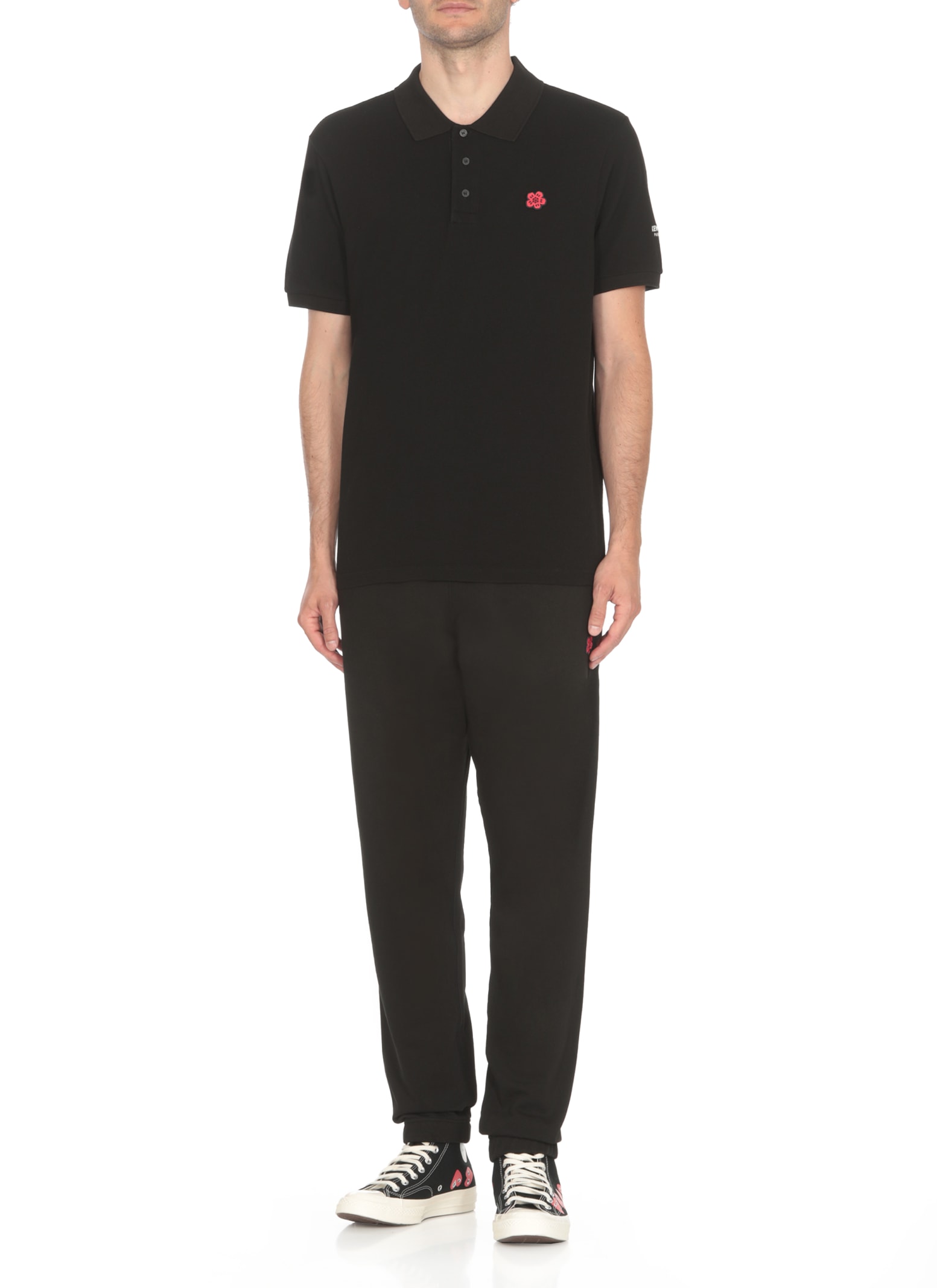 Shop Kenzo Boke Flower Polo Shirt In Black