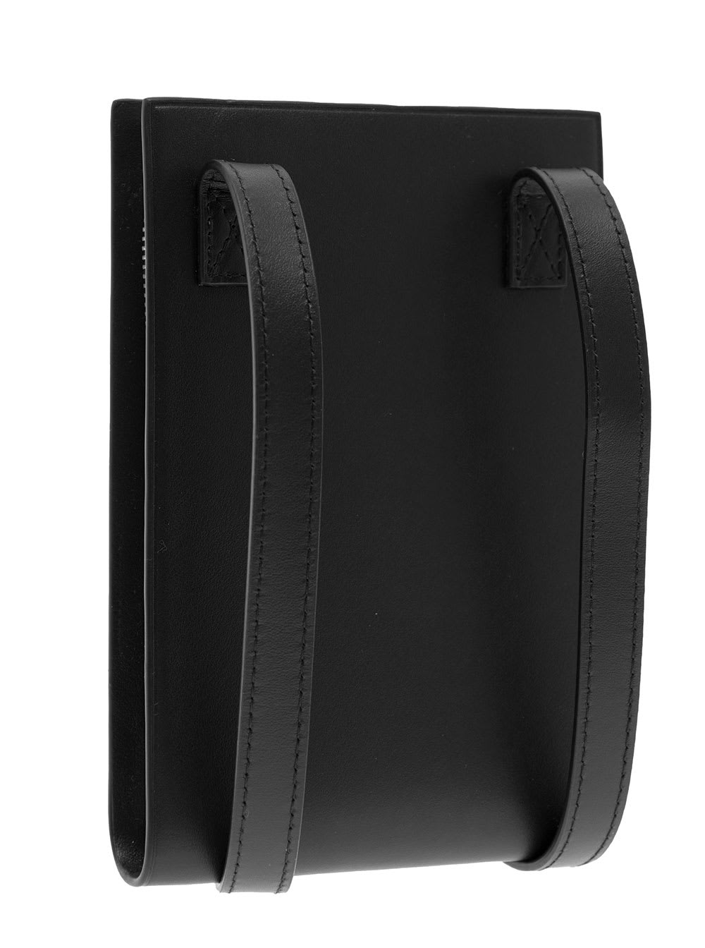 Shop Jacquemus Black Le Gadju Neck Wallet In Leather Man