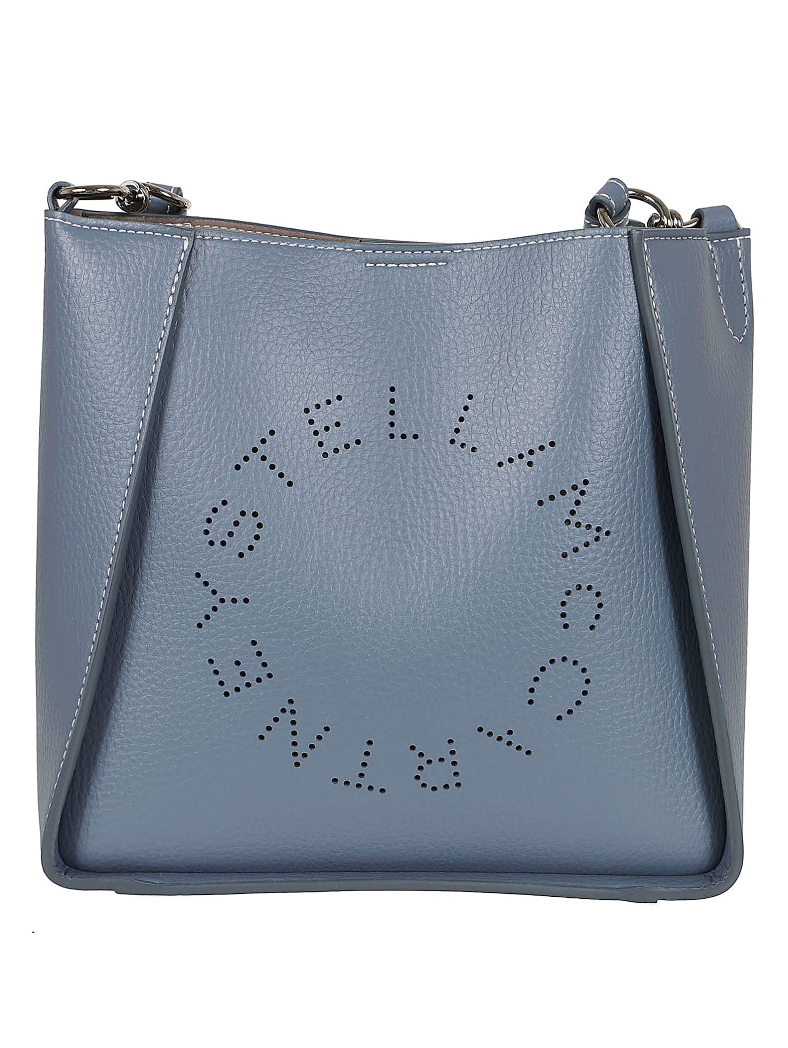 Stella Mccartney Mini Crossbody Bag Embossed Grainy Mat In Blue Grey