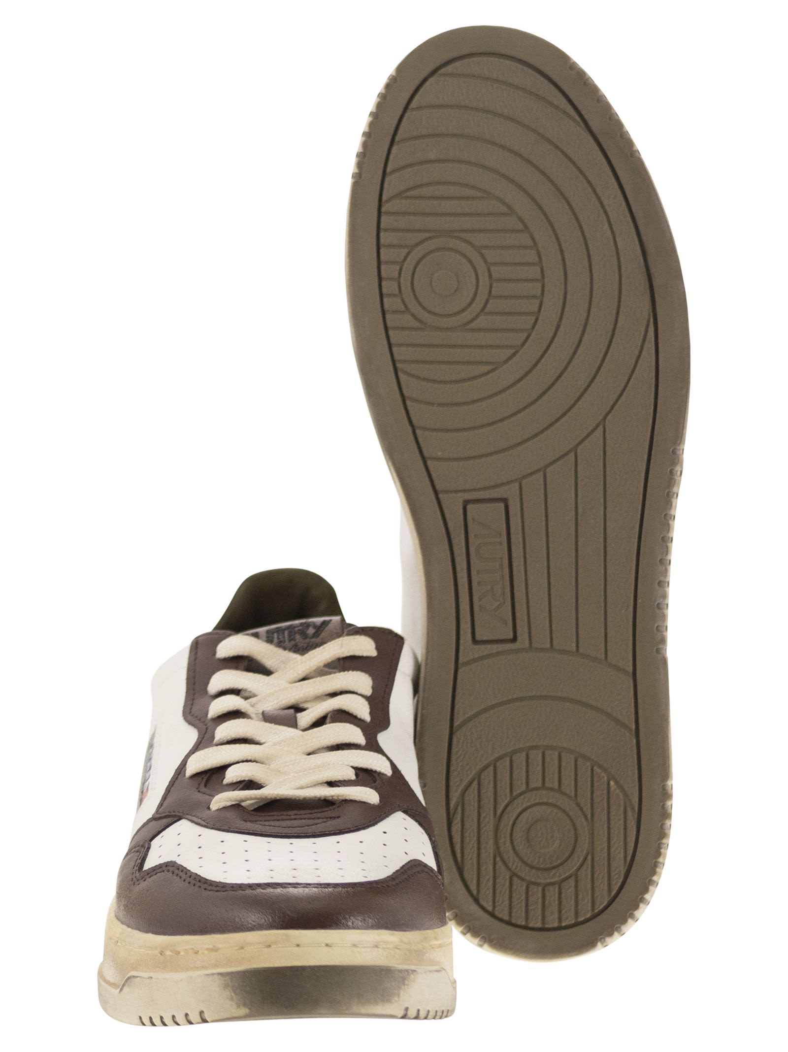 Autry Sneakers In White/brown/green