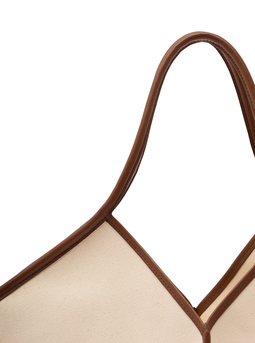 Shop Hereu Calella Beige Tote Bag With Brown Leather Trim In Suede Woman