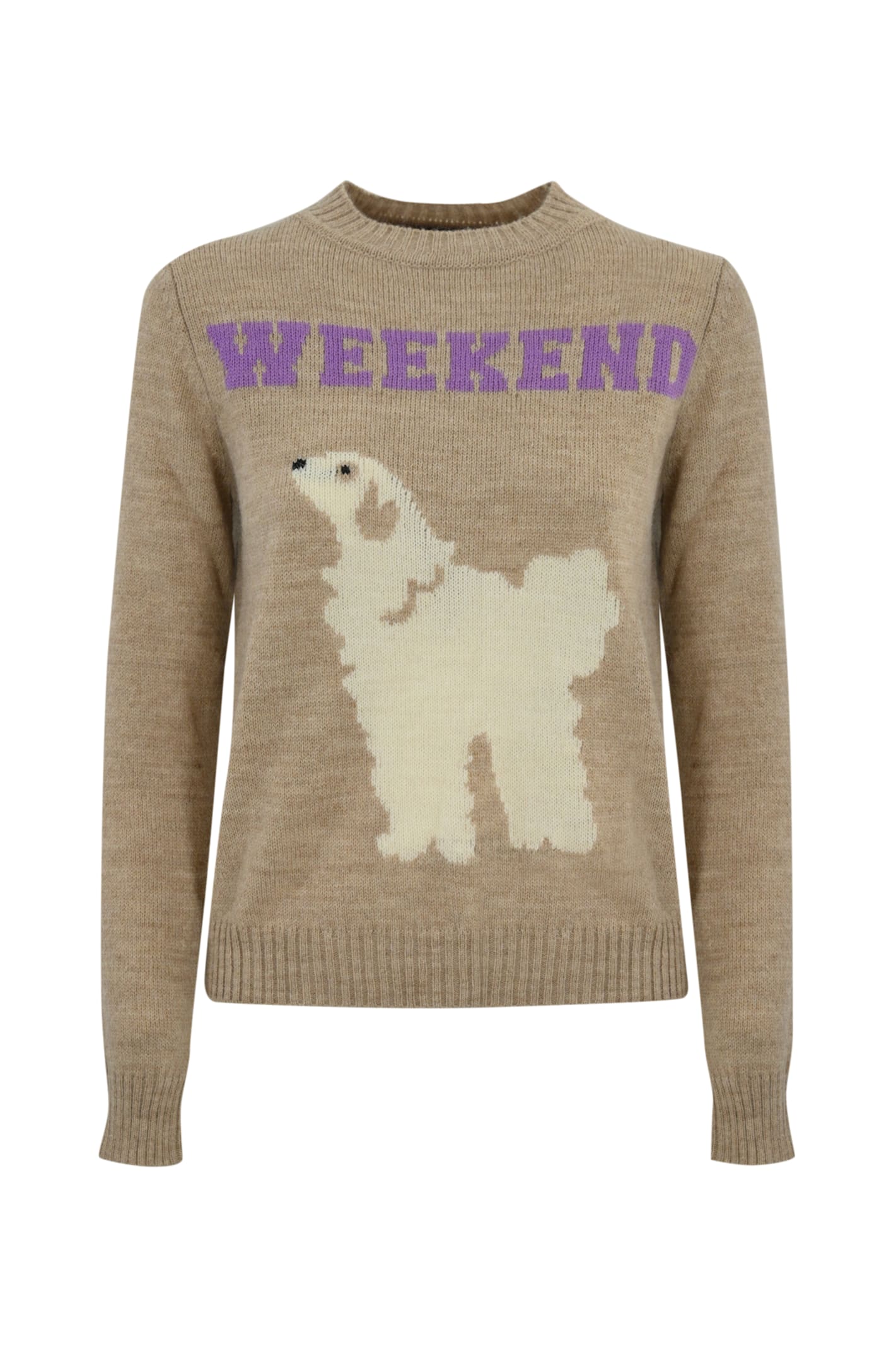 Shop Weekend Max Mara Ombrosa Sweater In Alpaca And Wool In 002 Beige