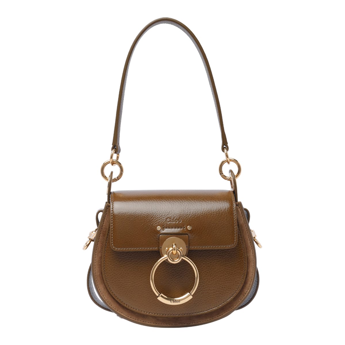 Shop Chloé Small Tess Crossbody Bag In Khaki