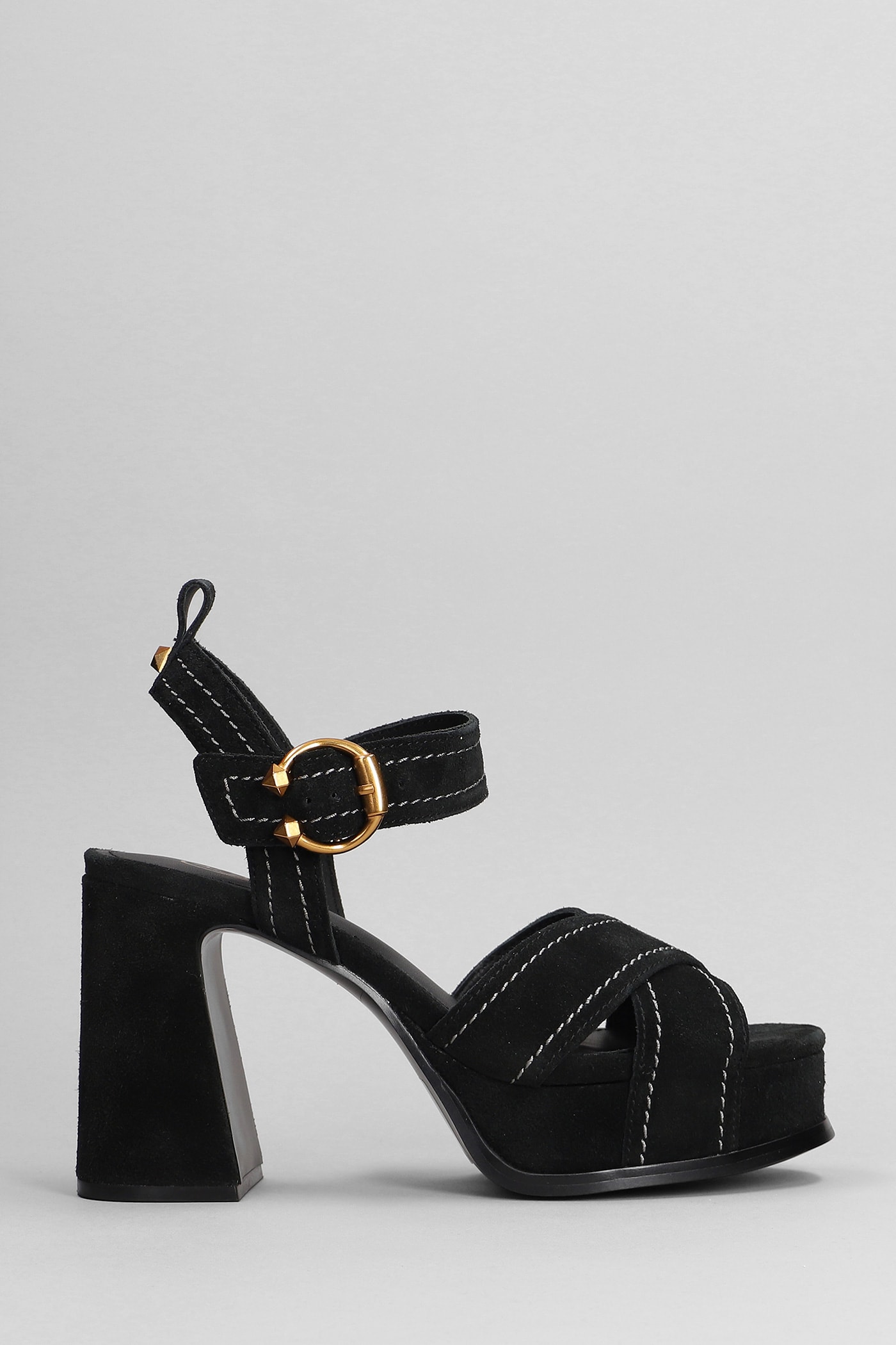 Melany Sandals In Black Suede