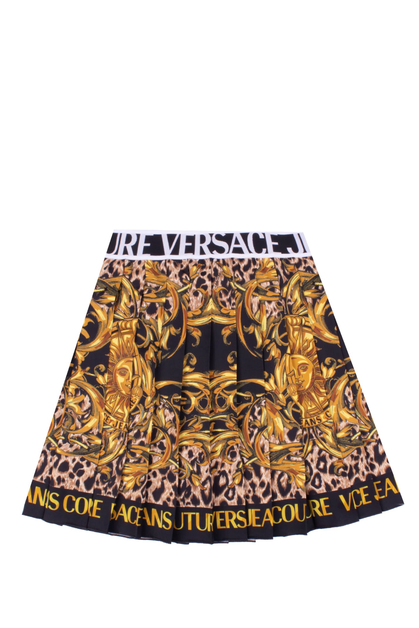 Versace Jeans Couture Pleated Skirt With Print