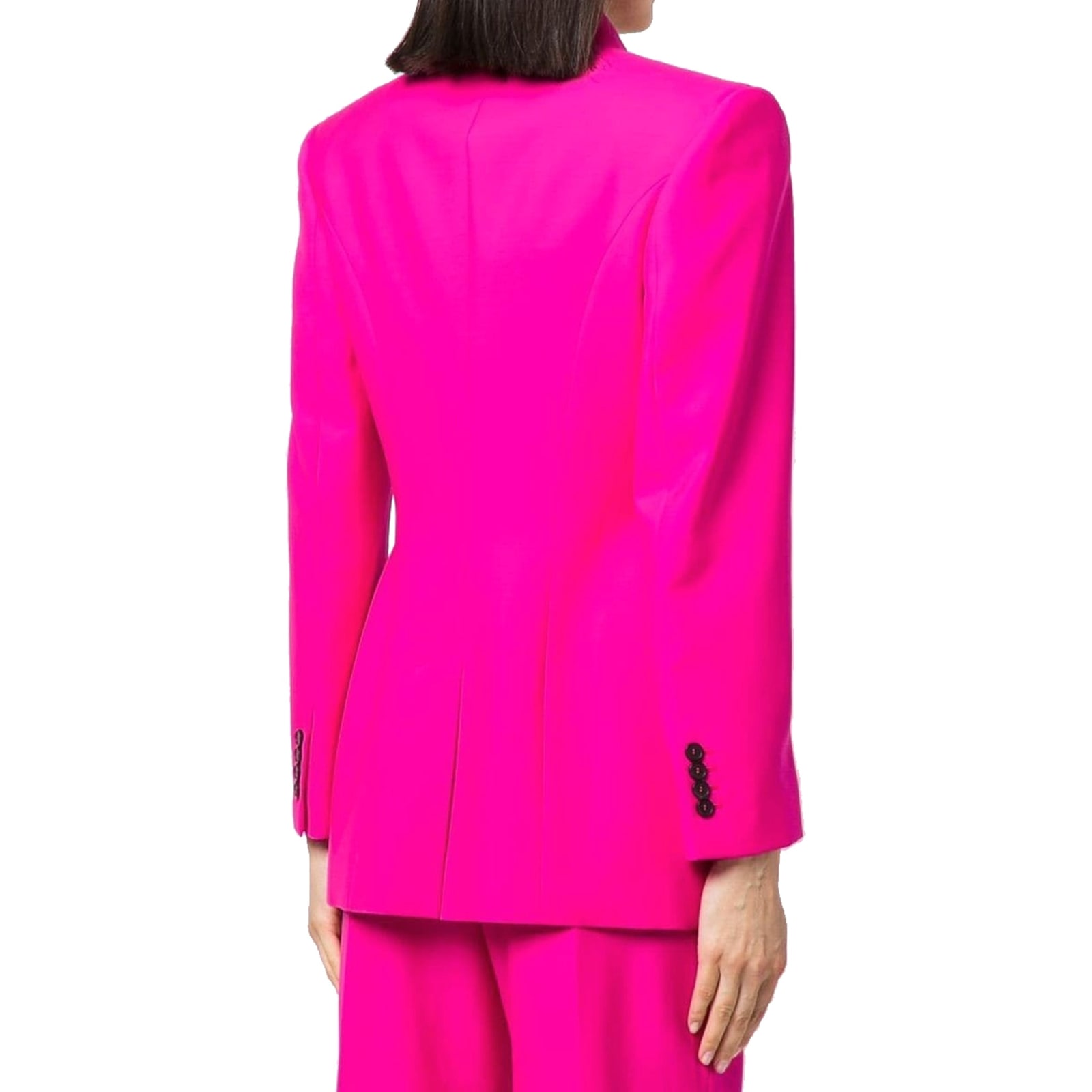 Alexander Mcqueen Double-breasted Straight Hem Blazer In Pink