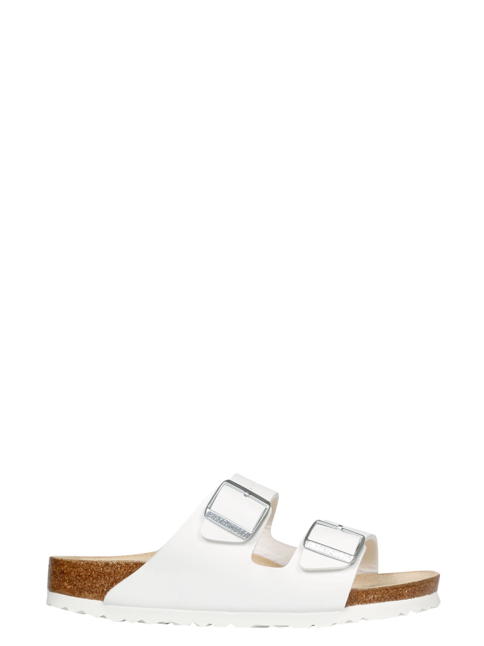 Birkenstock White Leather Narrow Big Buckle Arizona Sandals | ModeSens