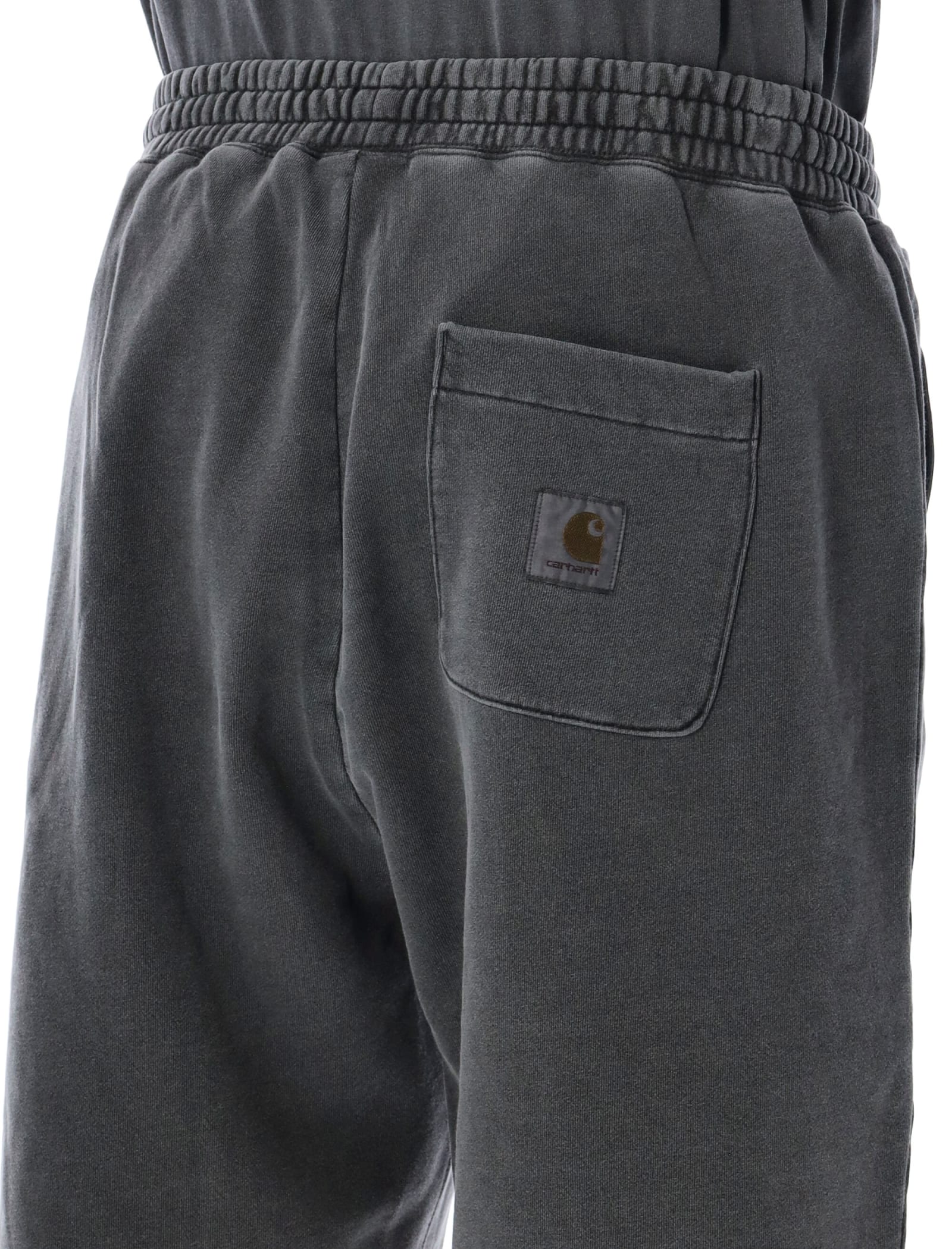 Shop Carhartt Nelson Sweat Shorts In Charcoal Garment Dyed