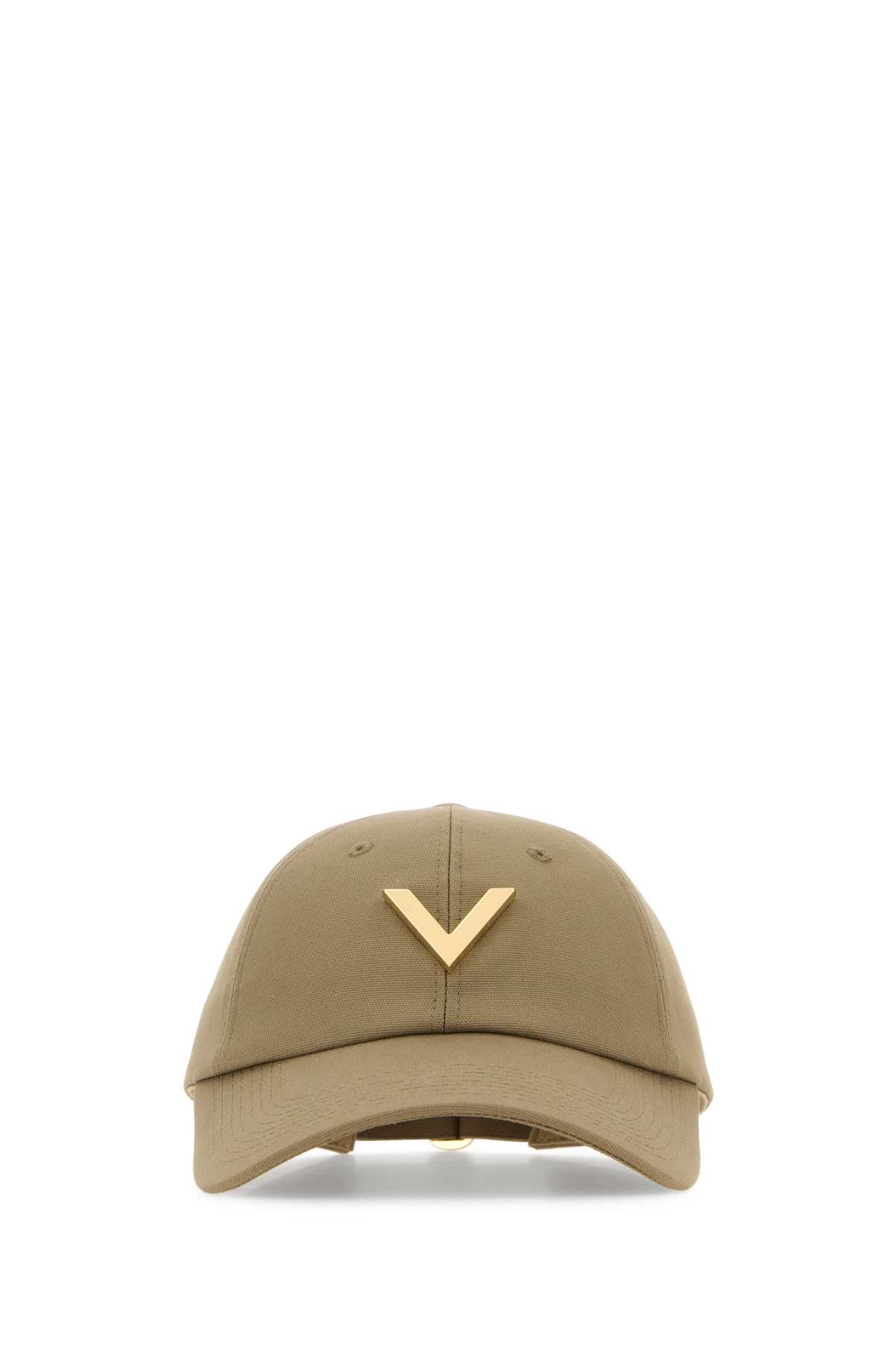 Shop Valentino Sage Green Stretch Cotton Baseball Cap In Beige