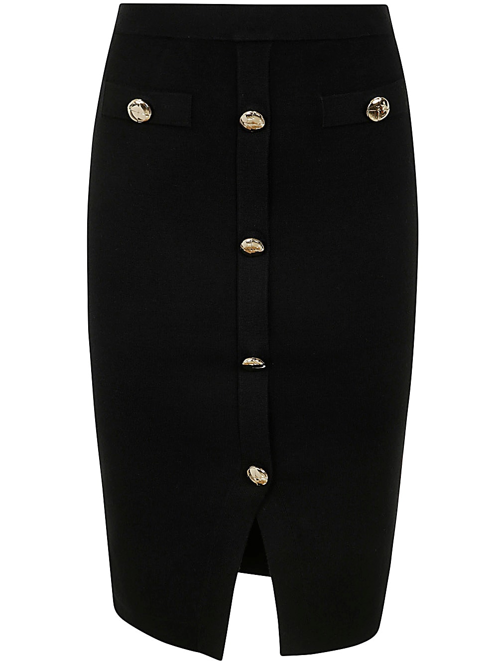 Shop Blugirl Knit Front Bottons Skirt In Black