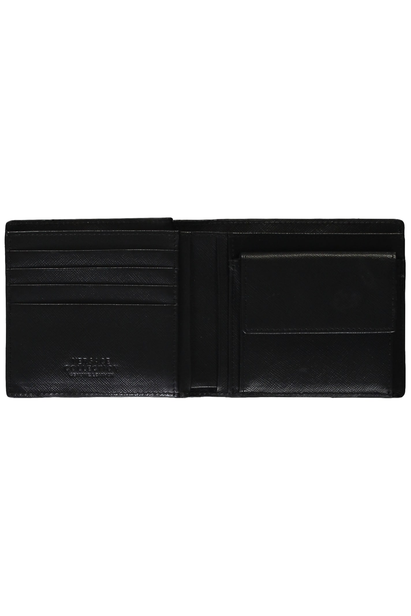 Shop Versace Leather Flap-over Wallet In Black
