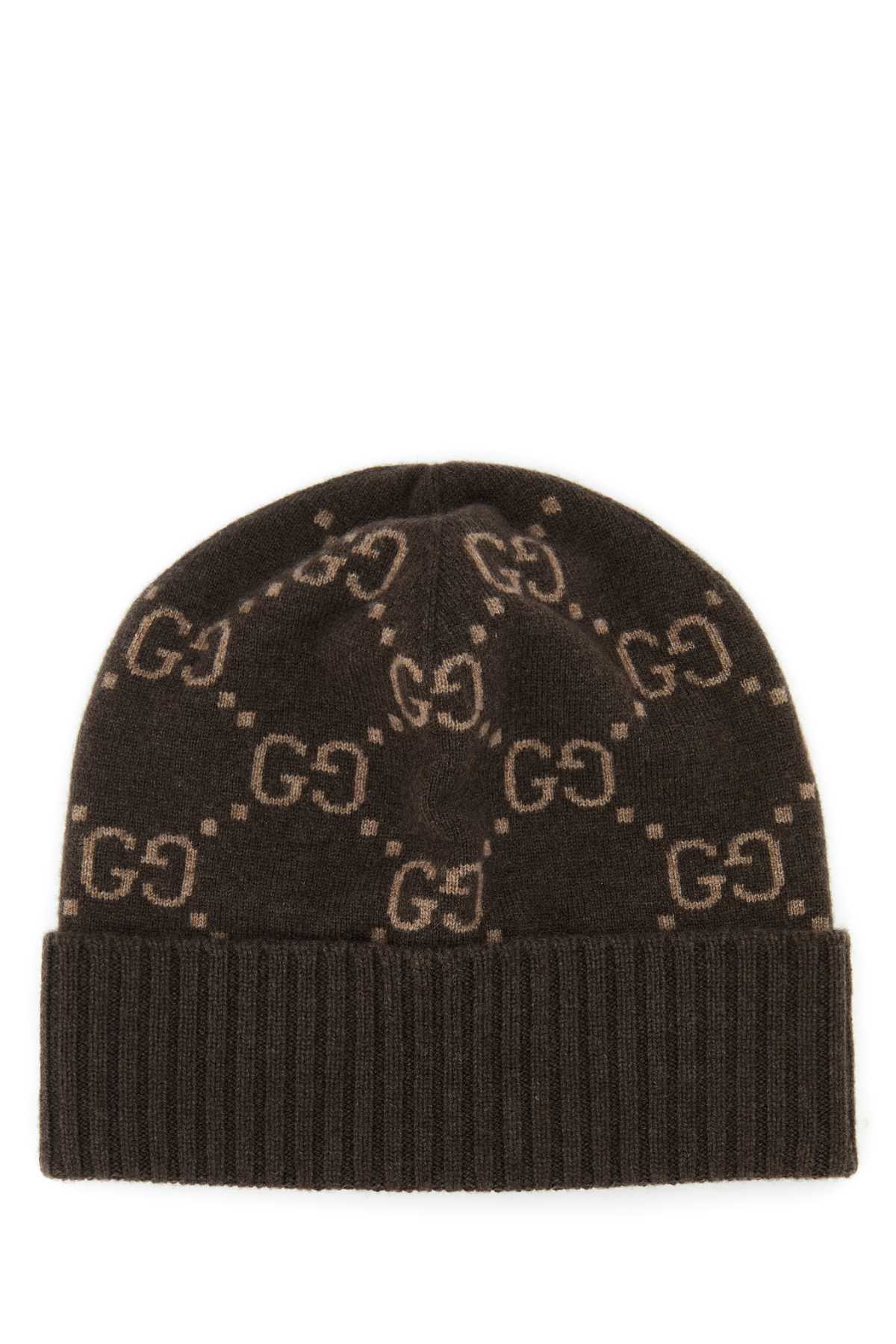 Gucci Embroidered Cashmere Beanie Hat