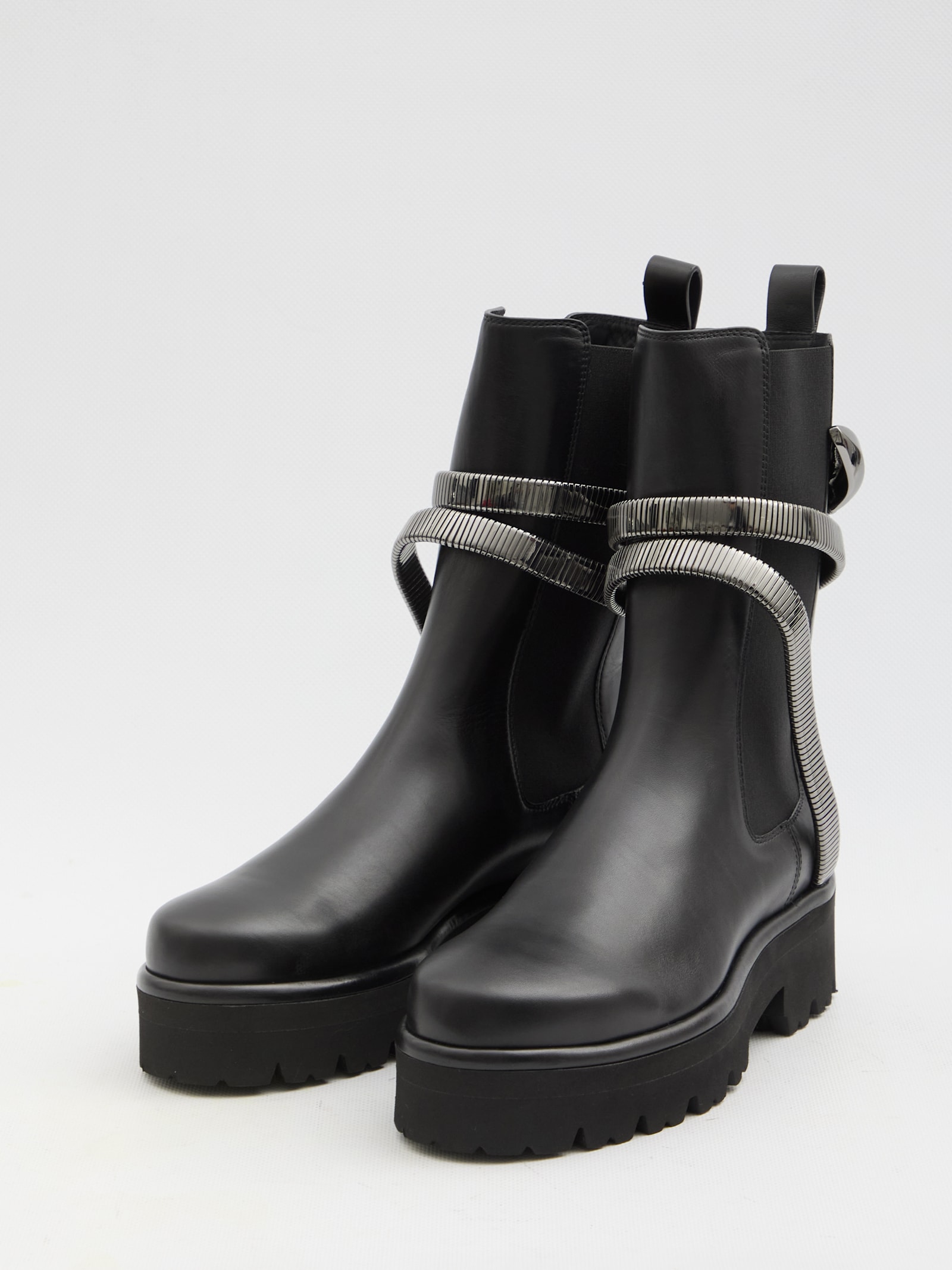 Shop René Caovilla Juniper 45 Biker Boots In Black