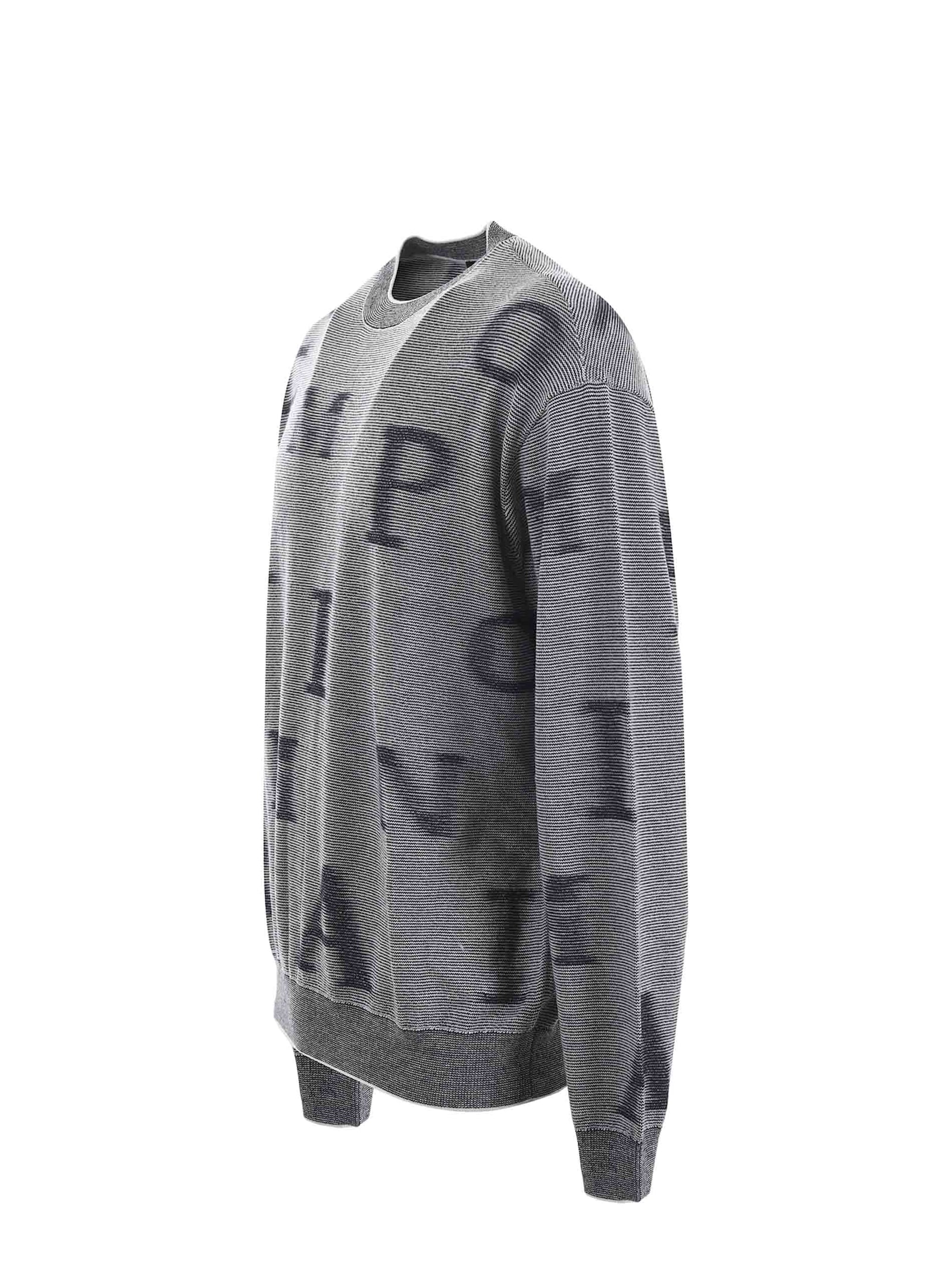 Shop Emporio Armani Sweater In Grigio/blu Scuro