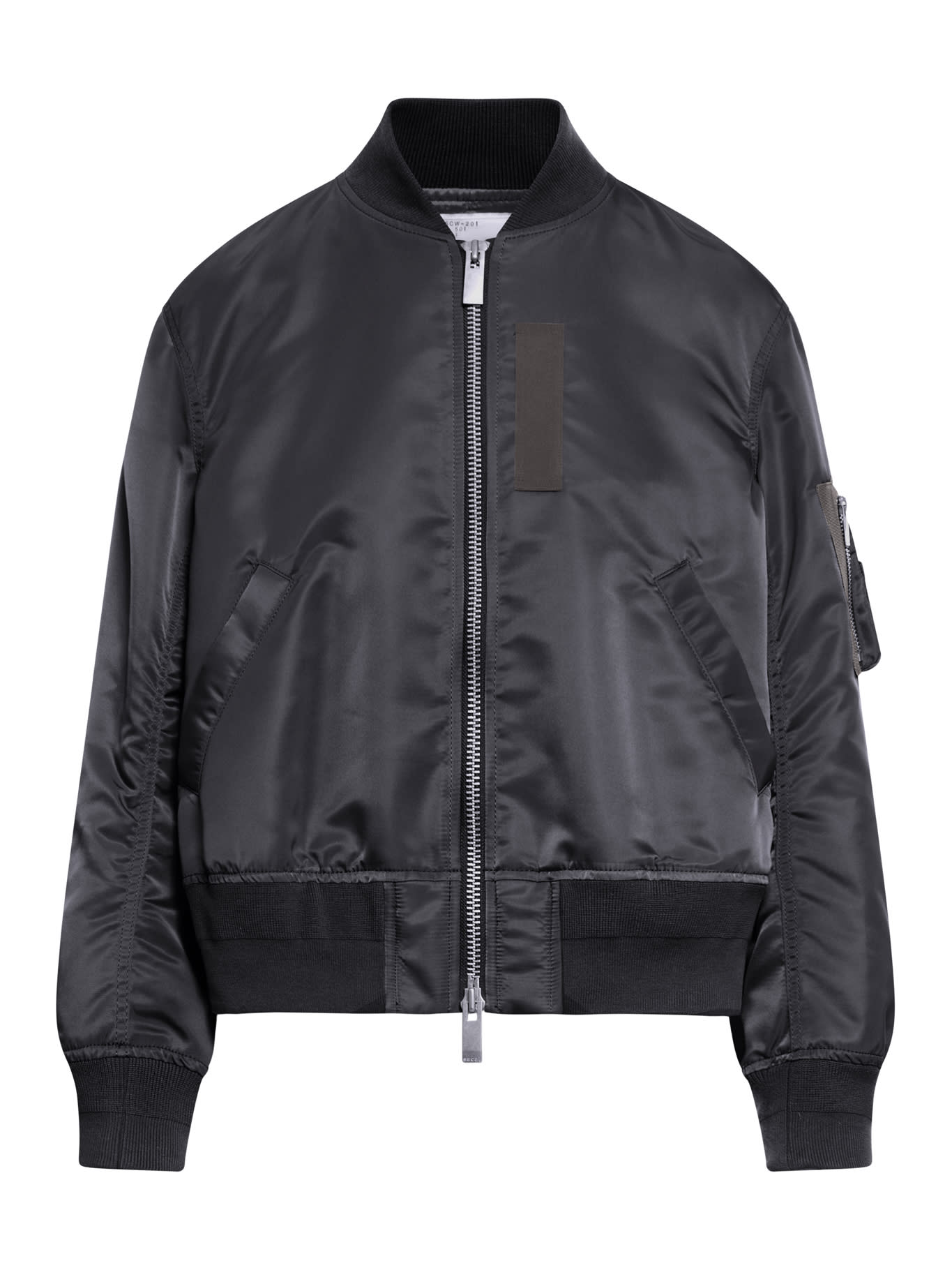 Shop Sacai Black Nylon Padded Jacket