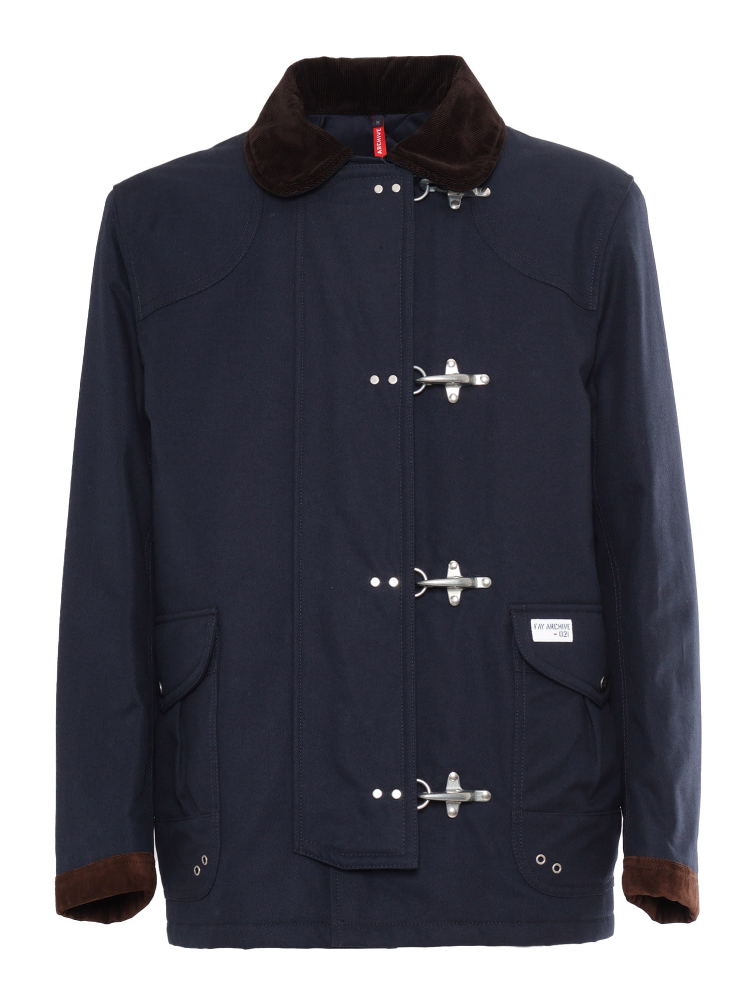 Shop Fay 4 Hooks Archive Padded Jacket In Blue