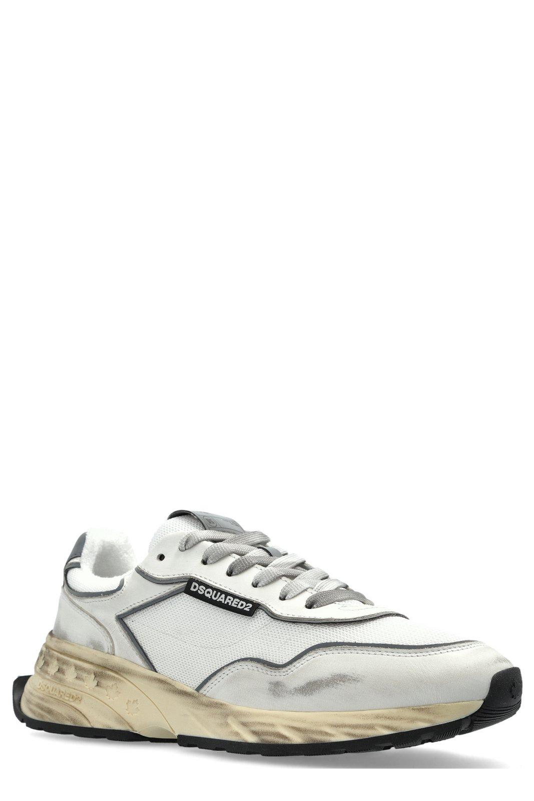 Dsquared2 Distressed Low-top Sneakers In White