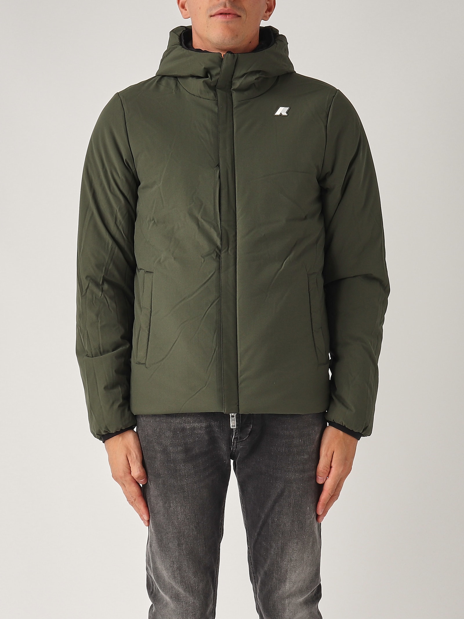 Shop K-way Jack St Warm Double Jacket In Nero-militare