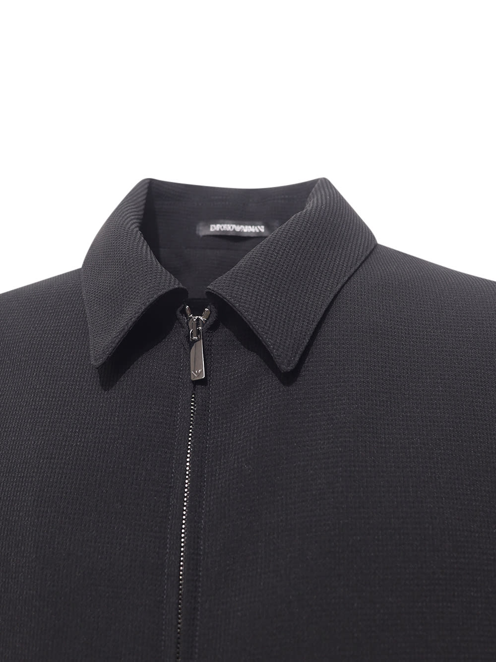 Shop Emporio Armani Classic Collar Jacket In Nero
