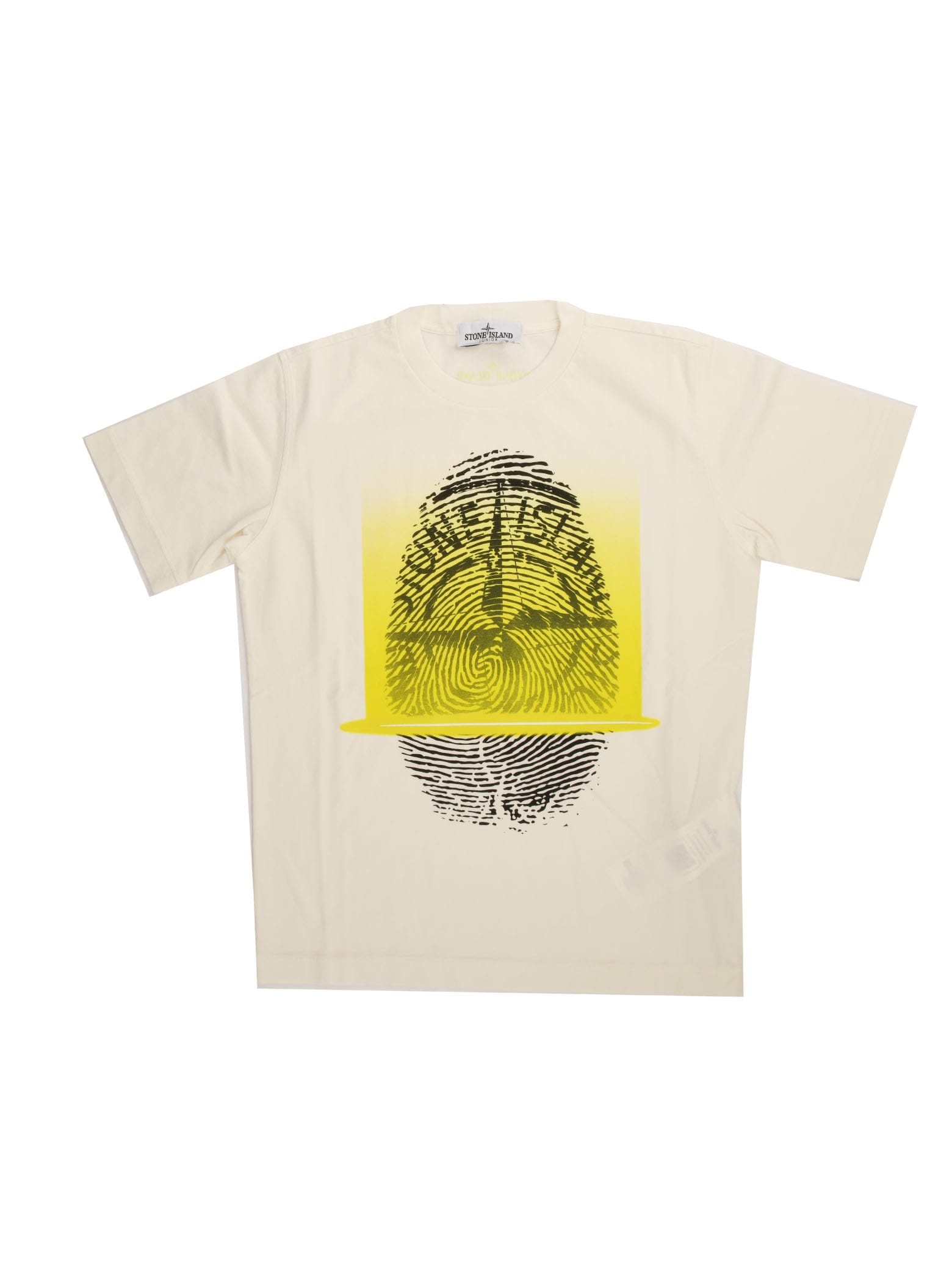 Stone Island Junior White Short Sleeve T-shirt With Print
