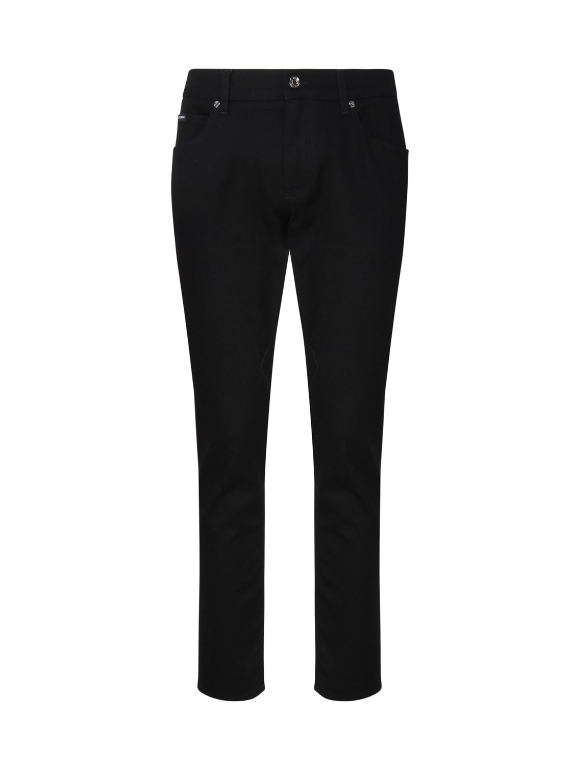 Shop Dolce & Gabbana Slim Five-pocket Model Jeans In Washed Black Stretch Denim