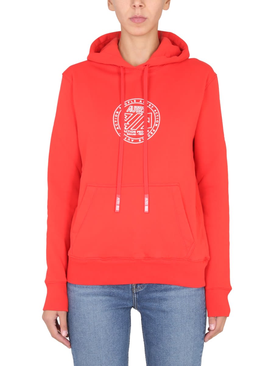 Shop Autry Hoodie In Red