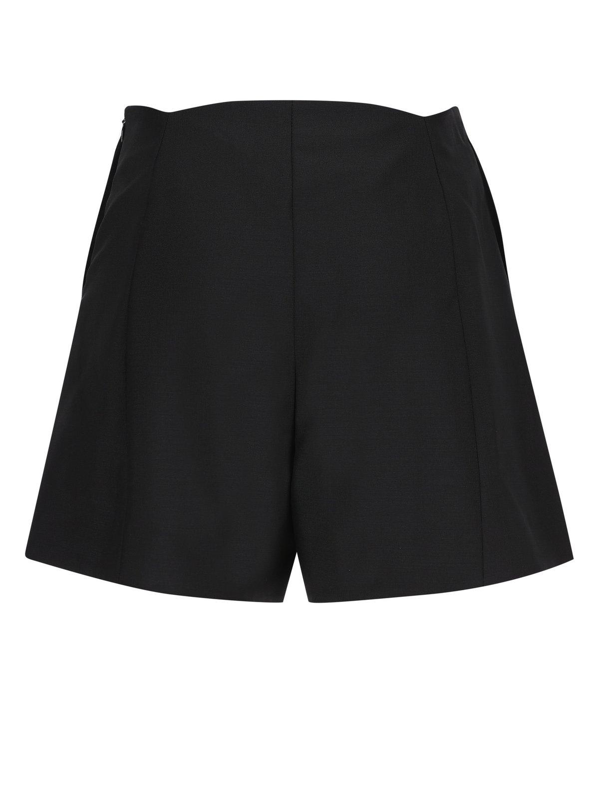 Givenchy Shorts In Wool And Mohair With Buttons In Nero