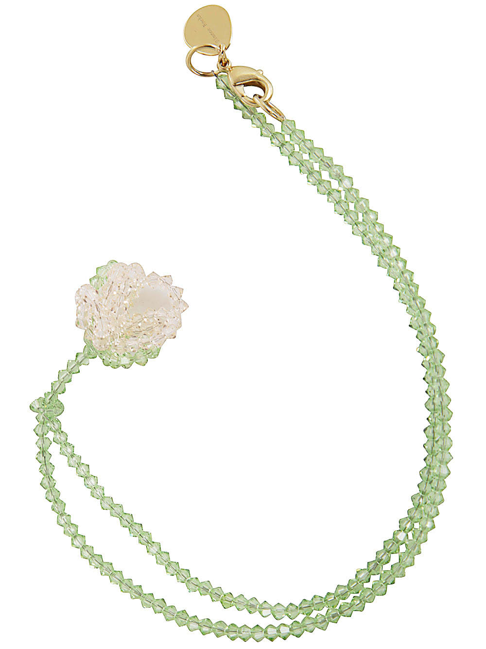 Shop Simone Rocha Cluster Crystal Flower Necklace In Nude Mint