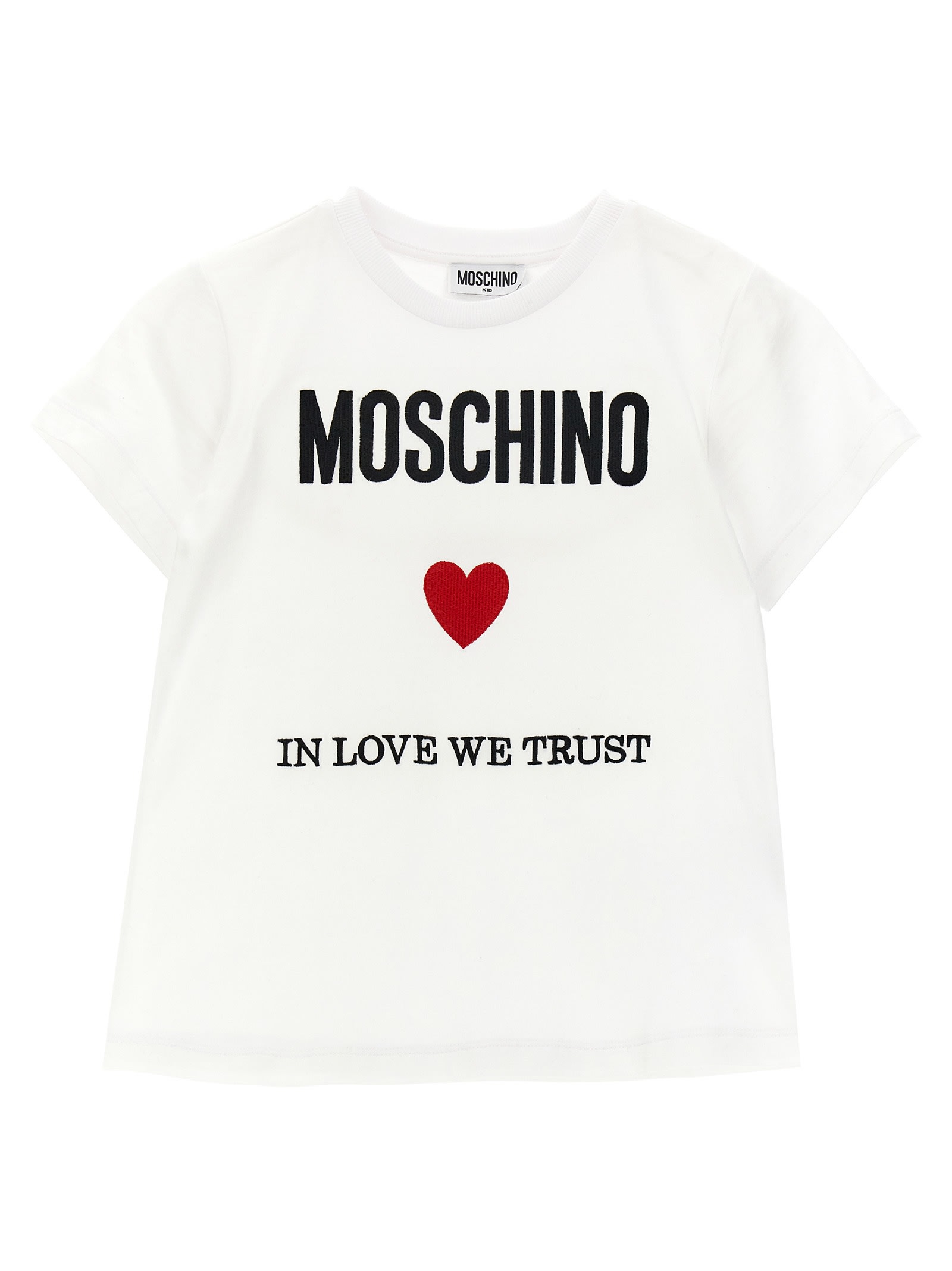 Moschino Kids' In Love We Trust T-shirt In White