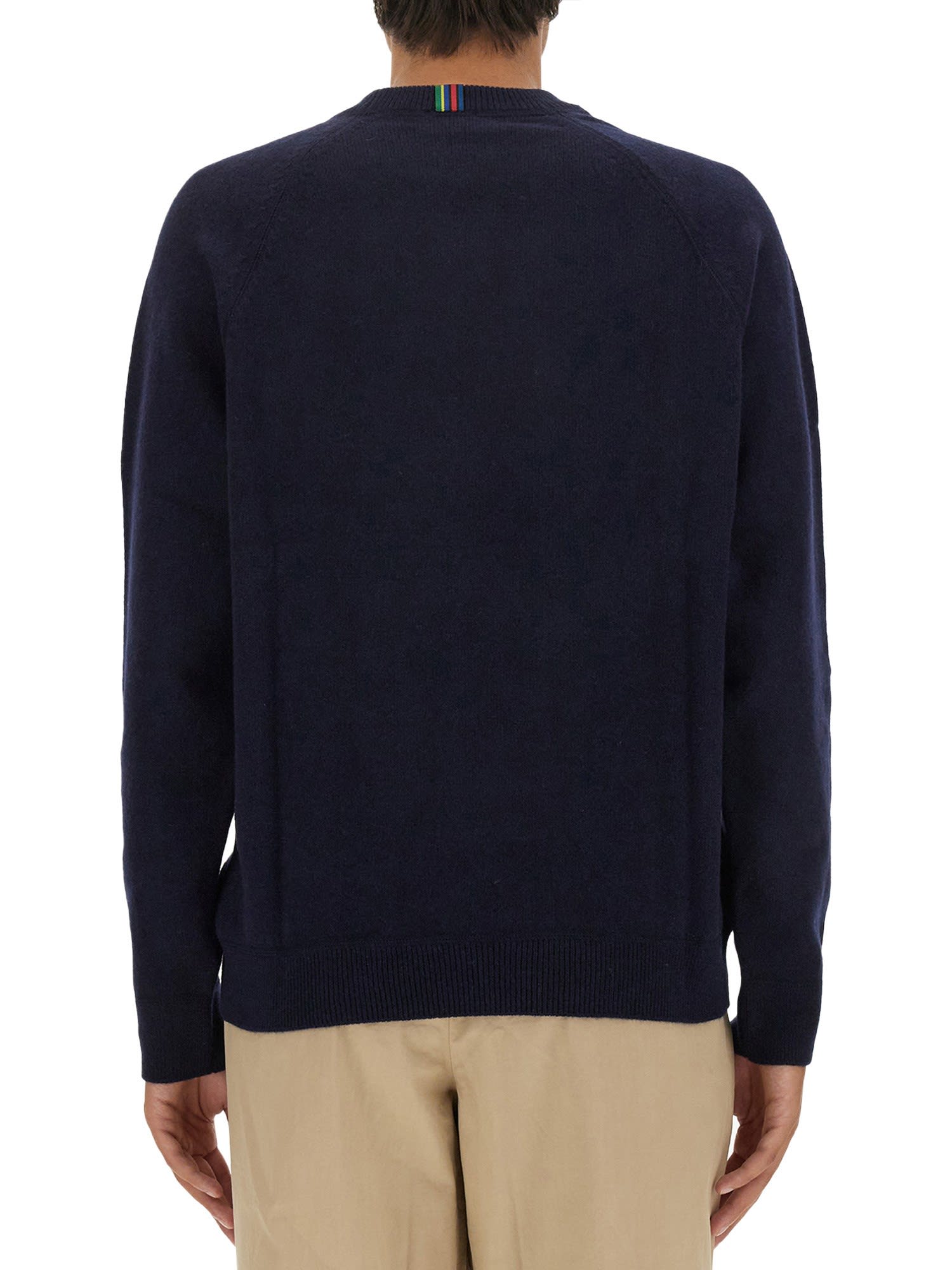 Shop Ps By Paul Smith Wool Jersey. Sweater In Dark Navy