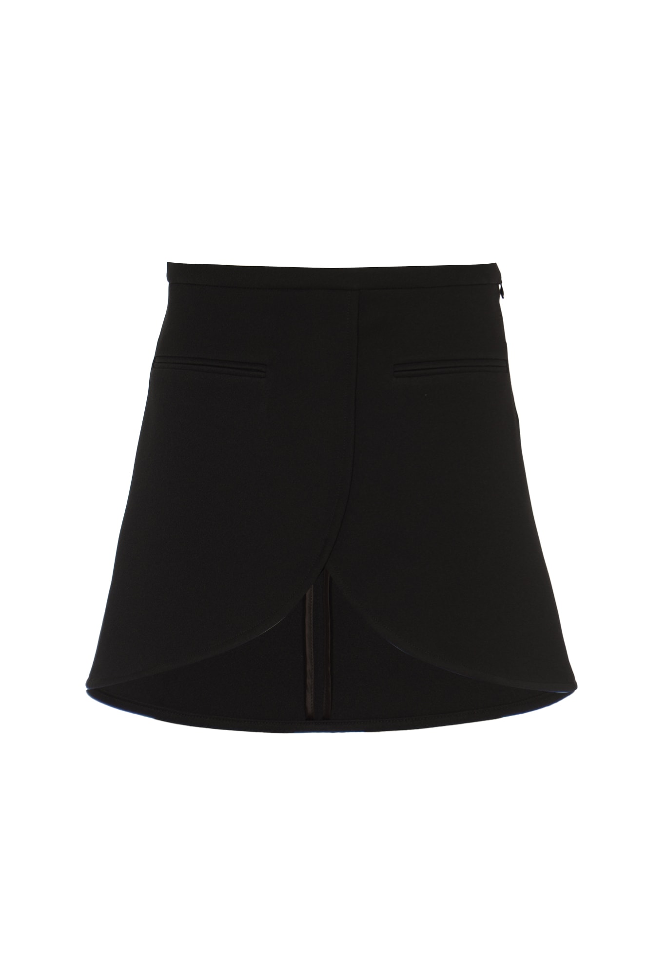 Courrèges Ellipse Tailored Crepe Mini Skirt In Black