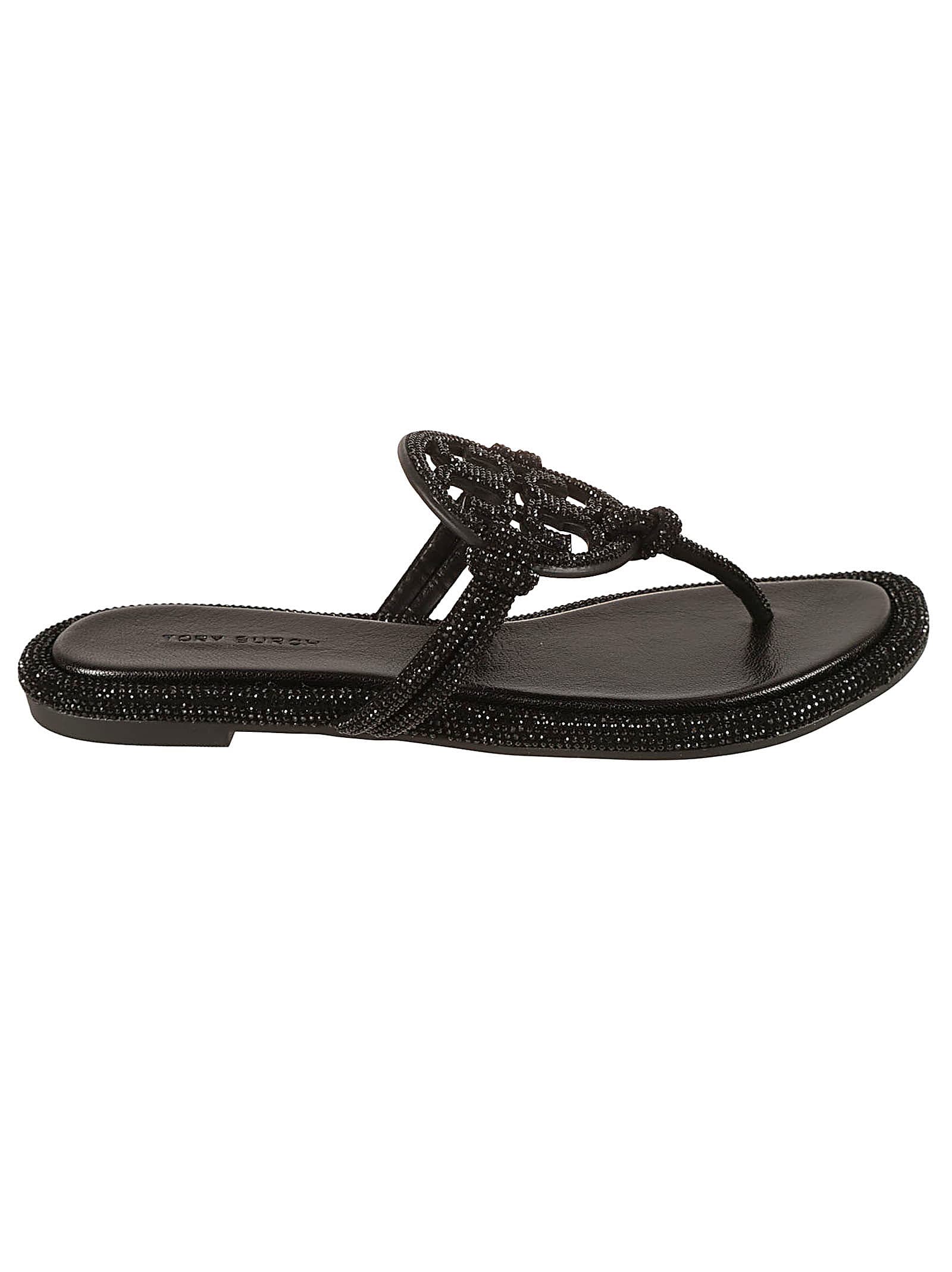 Tory Burch Miller Knotted Pave Sandals In Perfect Black